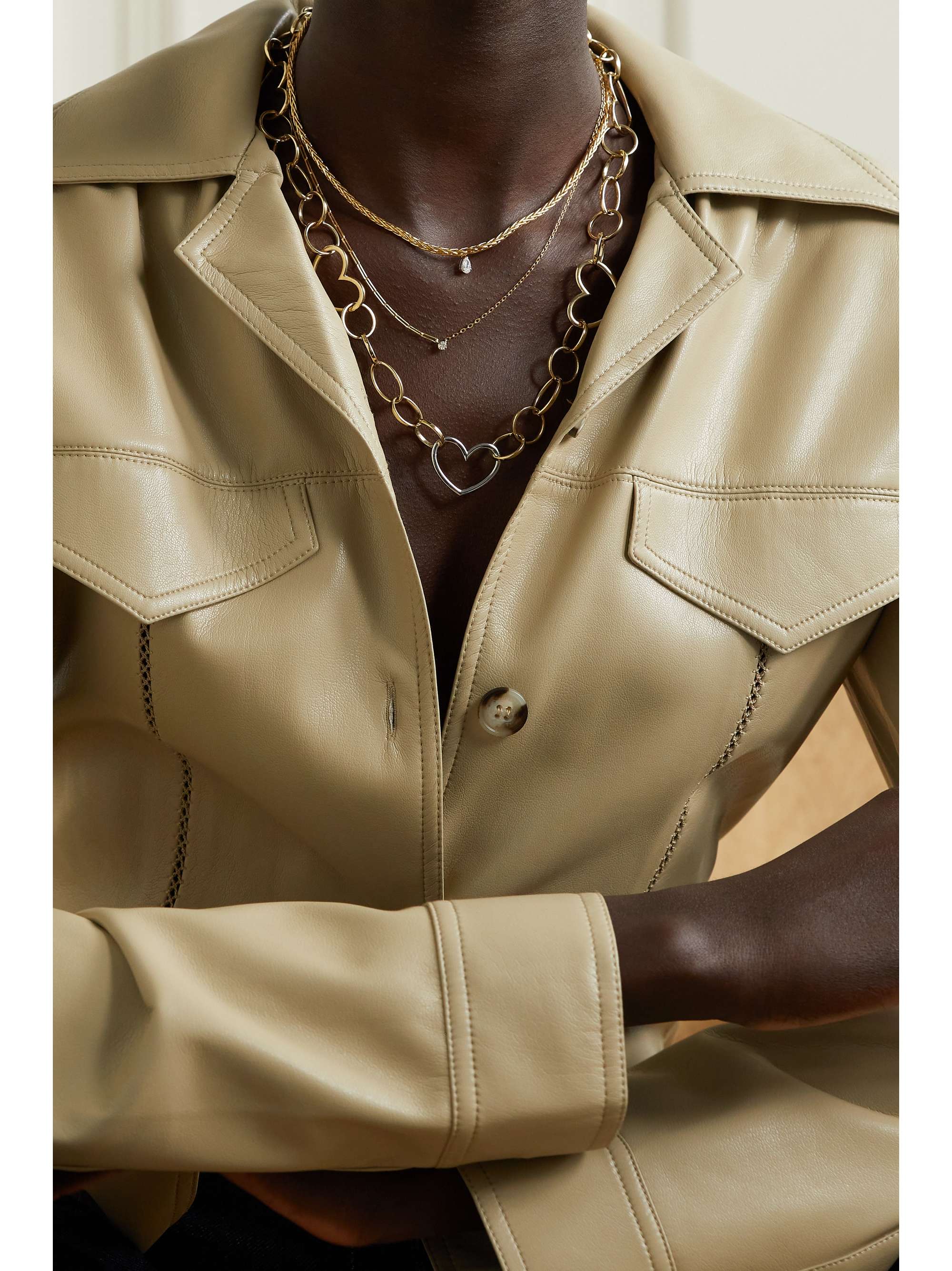 YVONNE LÉON 9-karat yellow and white gold necklace