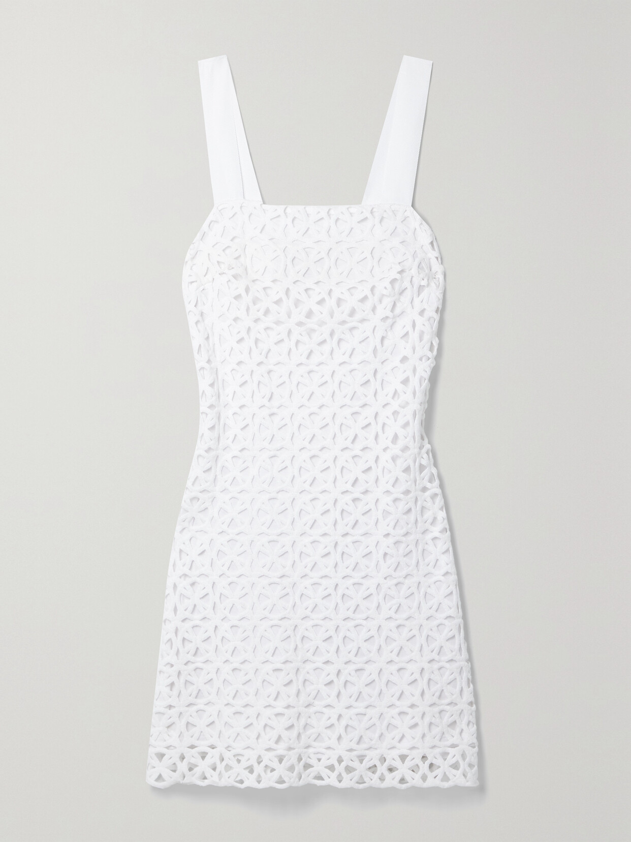 Miguelina Kira Crocheted Cotton Mini Dress In White