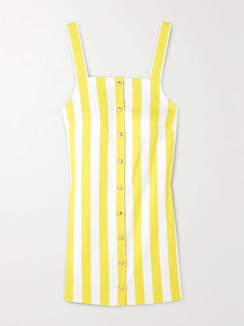 Miguelina + Net Sustain Pippa Striped Organic Cotton-twill Mini Dress