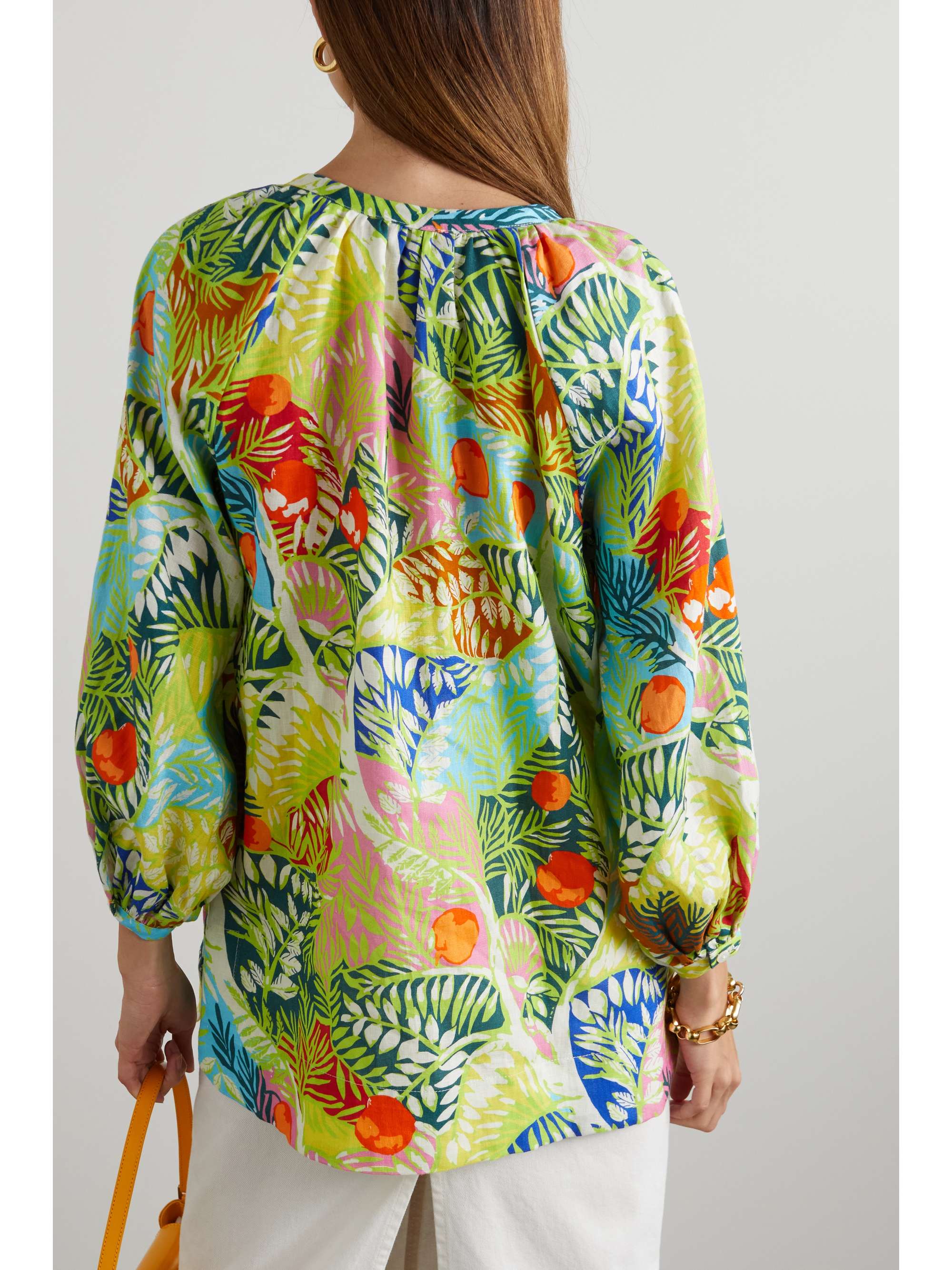 STAUD Vincent printed linen tunic
