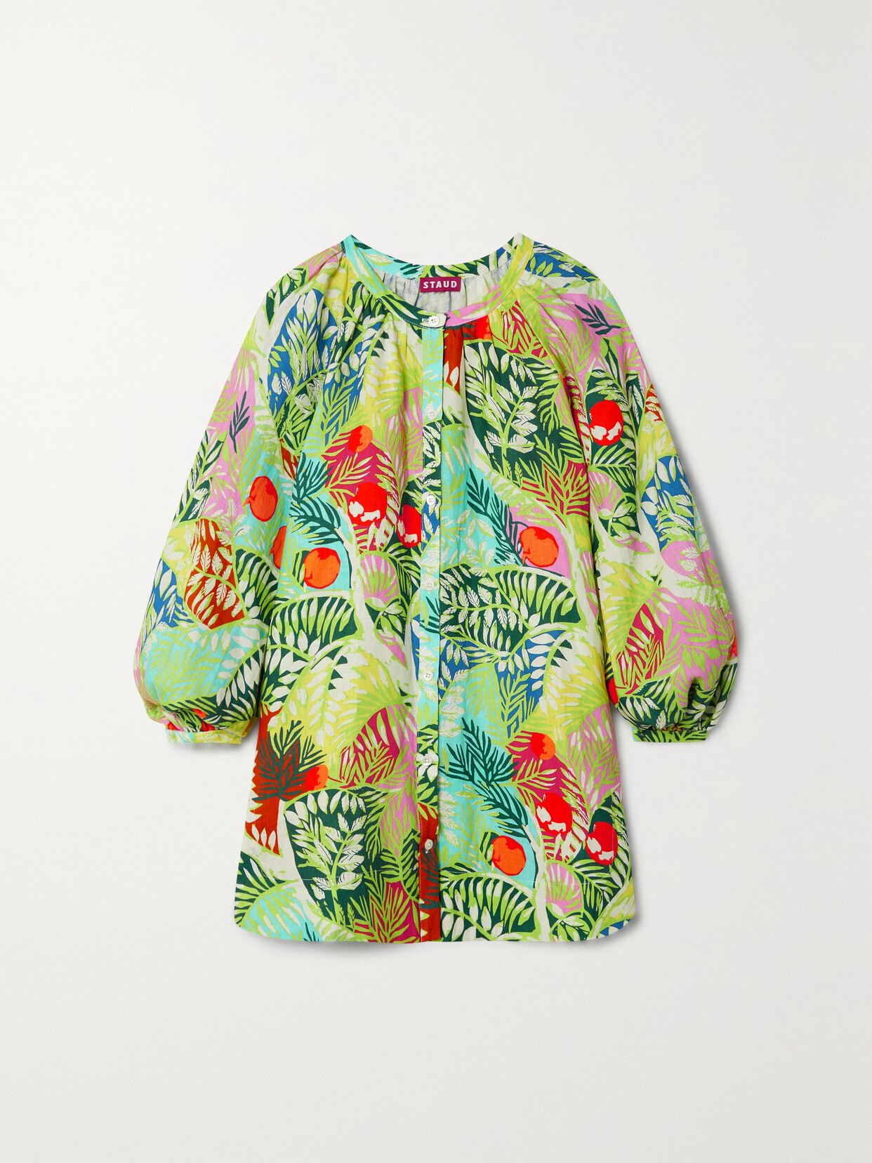 STAUD VINCENT PRINTED LINEN TUNIC