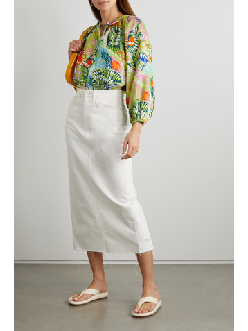 Staud Vincent printed linen tunic