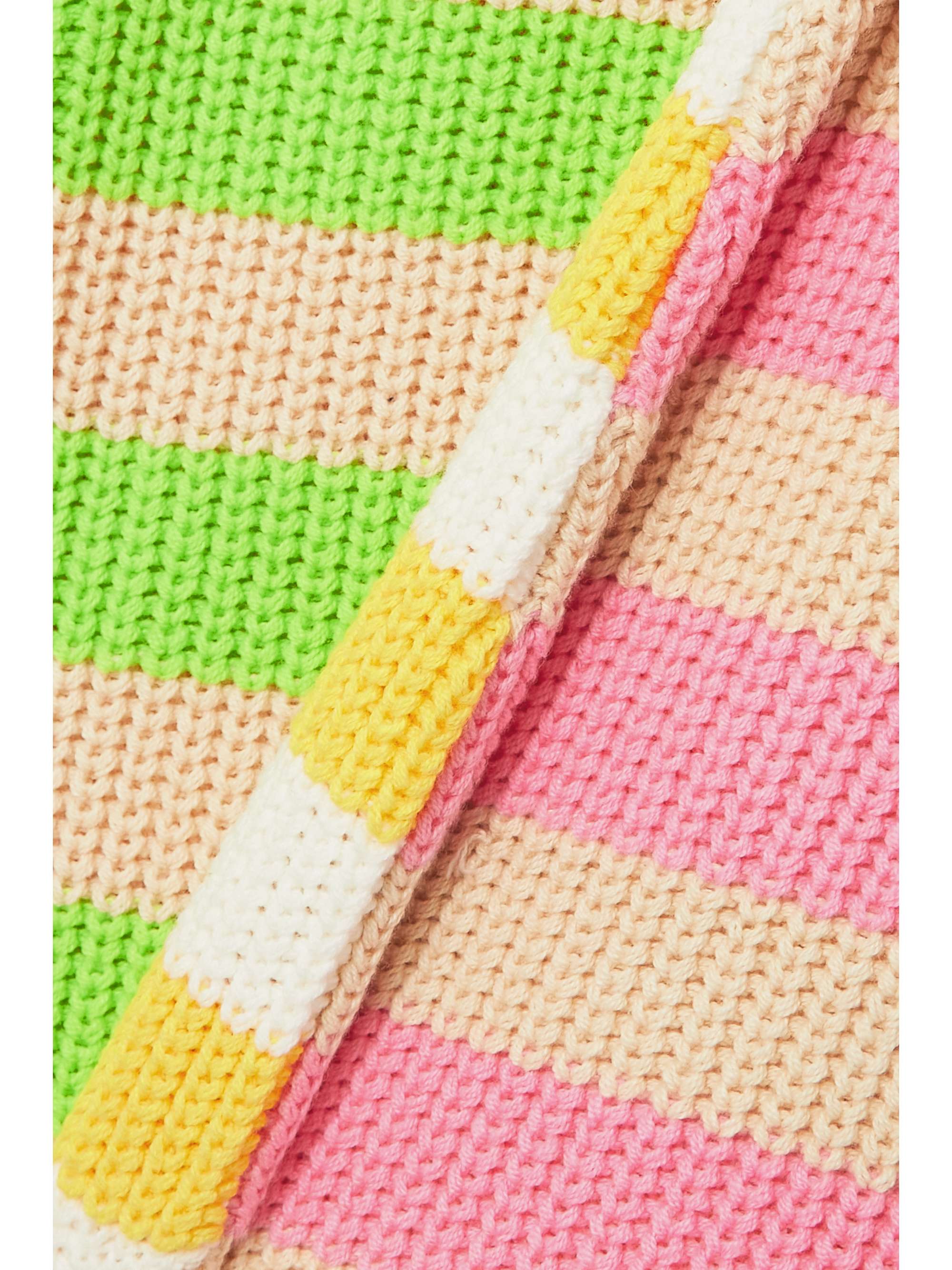 STAUD Seashore striped ribbed cotton-blend midi dress | NET-A-PORTER SG