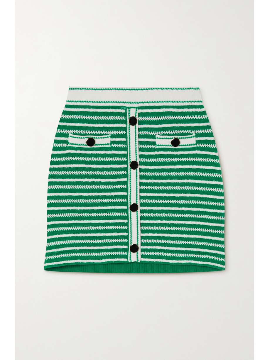 Striped Mini Skirt Green