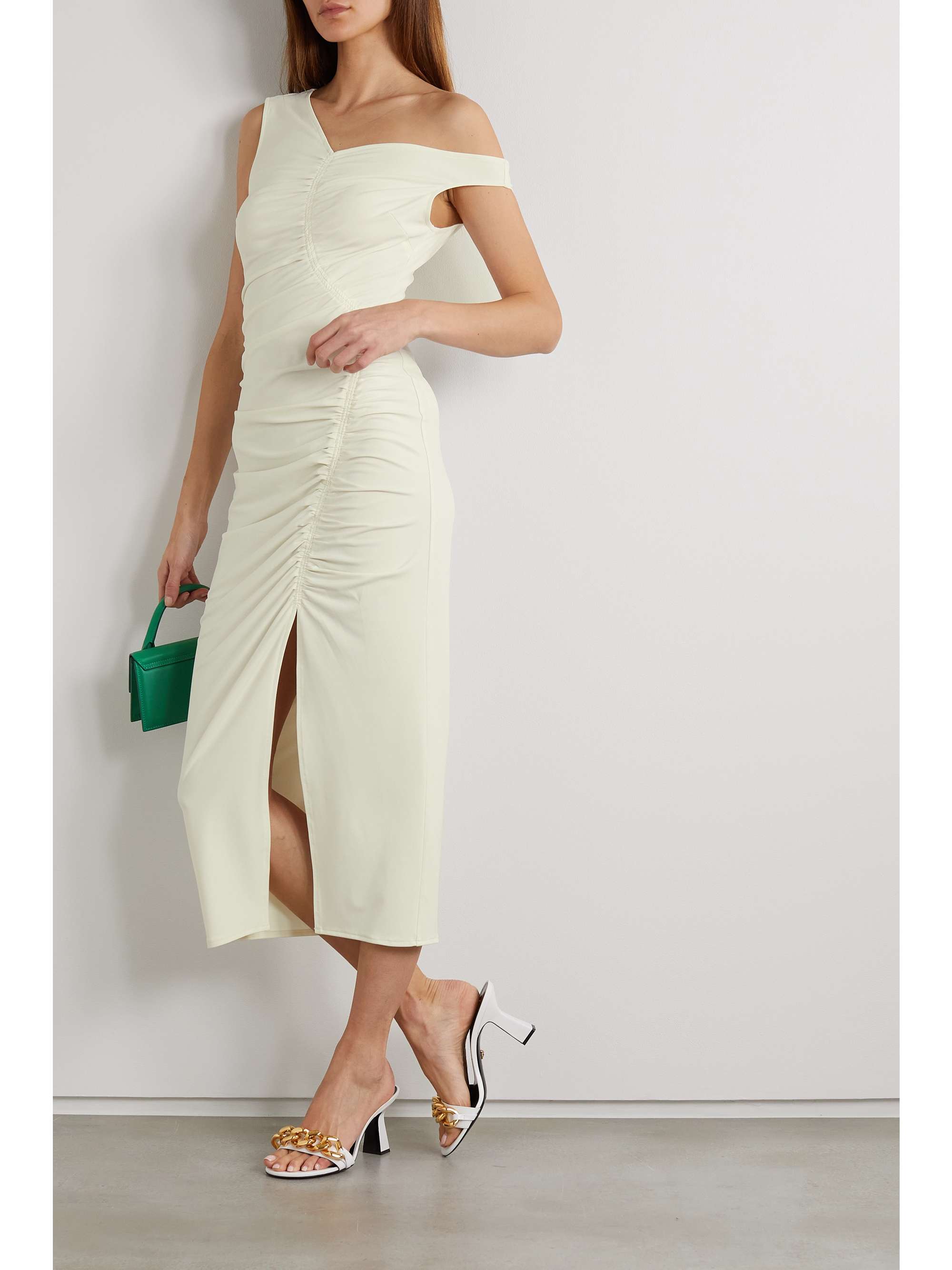 Green Crystal-embellished jersey midi dress | Self-Portrait | MATCHESFASHION US