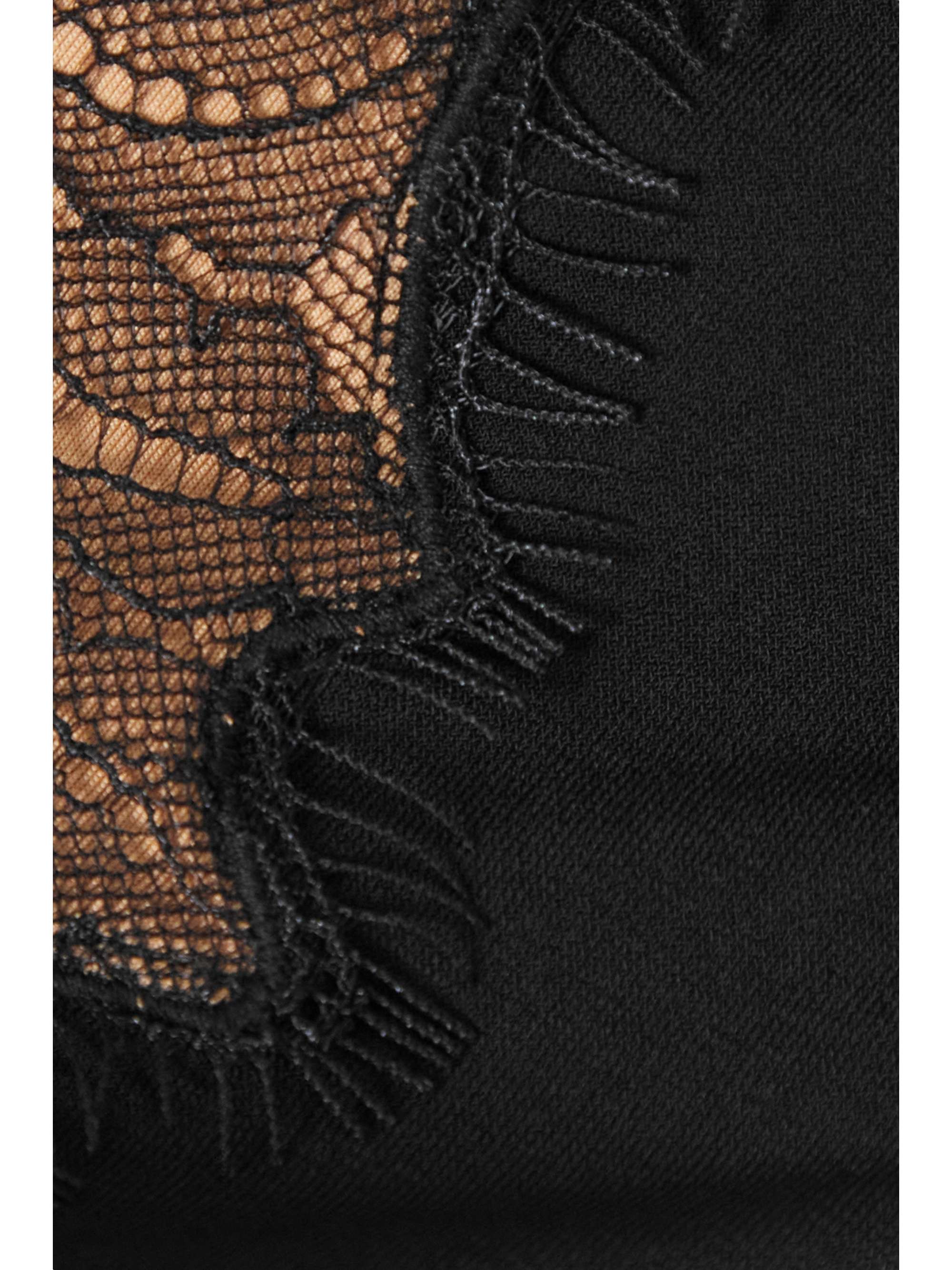 SELF-PORTRAIT Cutout lace-trimmed stretch-jersey and chiffon halterneck mini dress