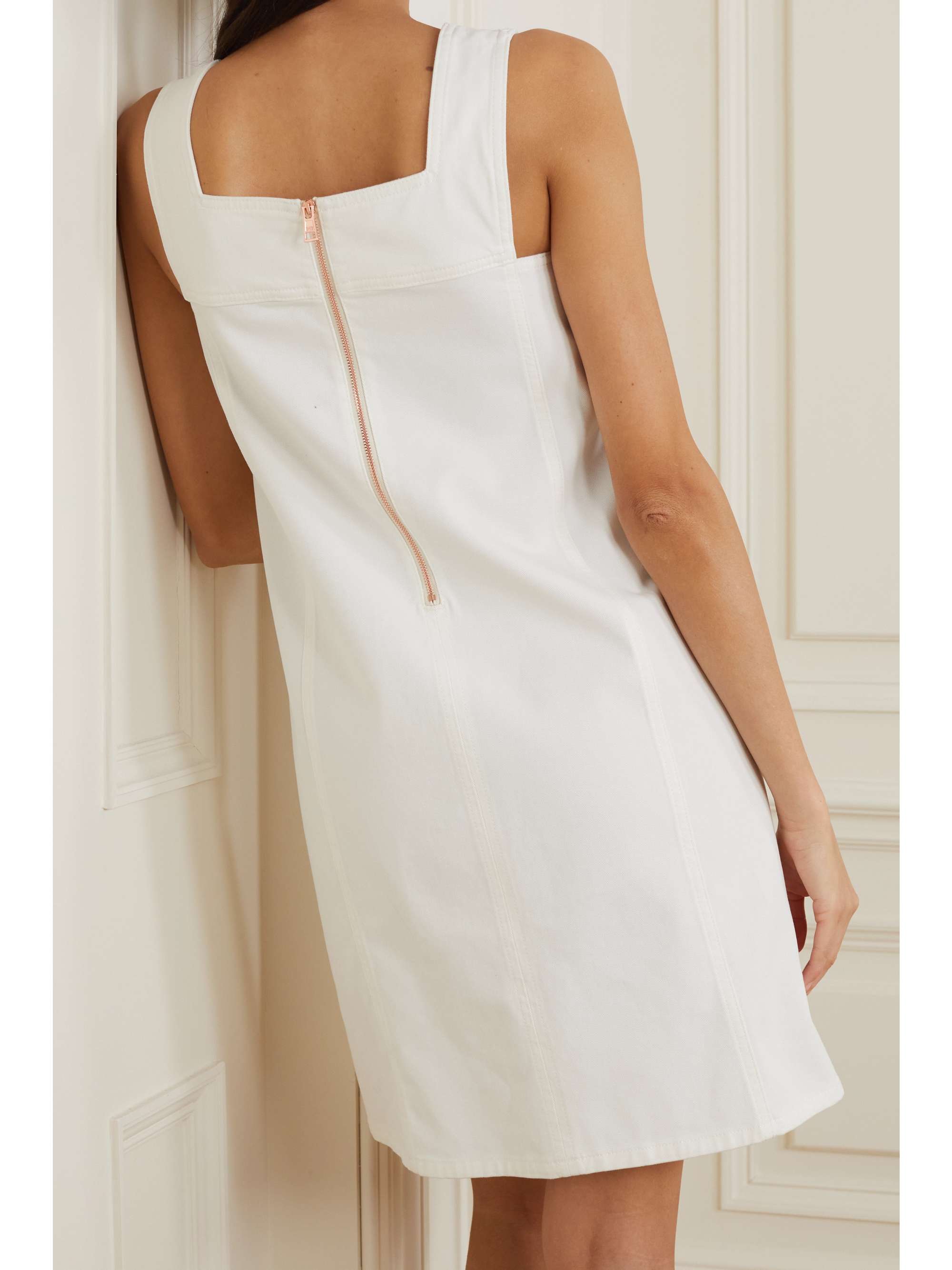 White Broderie anglaise stretch-denim 