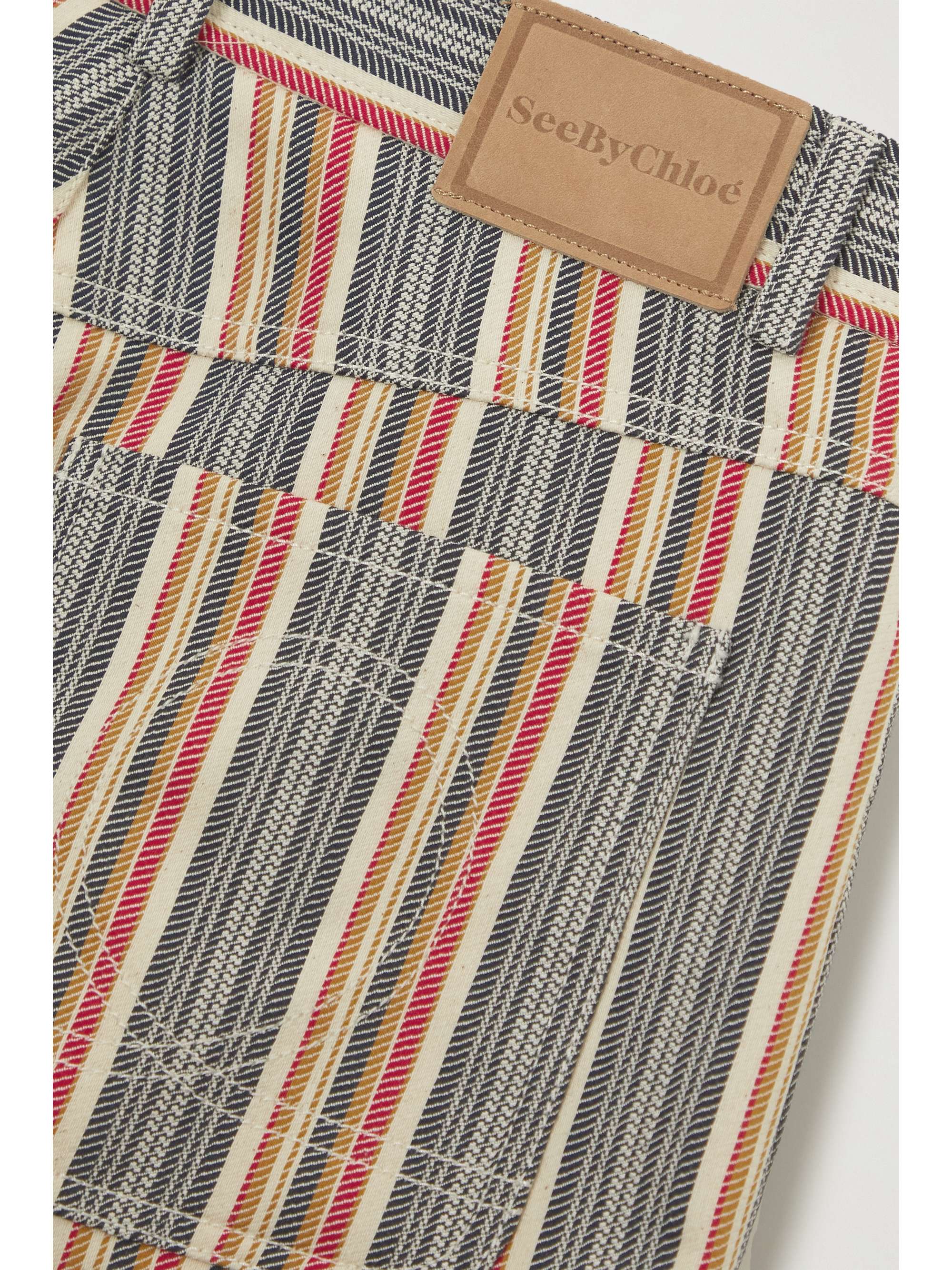 SEE BY CHLOÉ Striped high-rise flared organic jeans