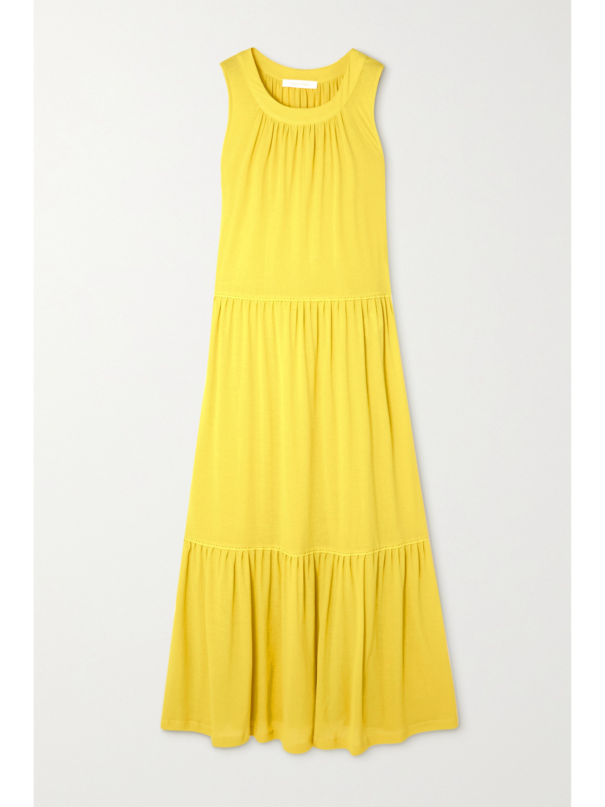 SEE BY CHLOÉ CROCHET-TRIMMED TIERED COTTON-GAUZE MAXI DRESS