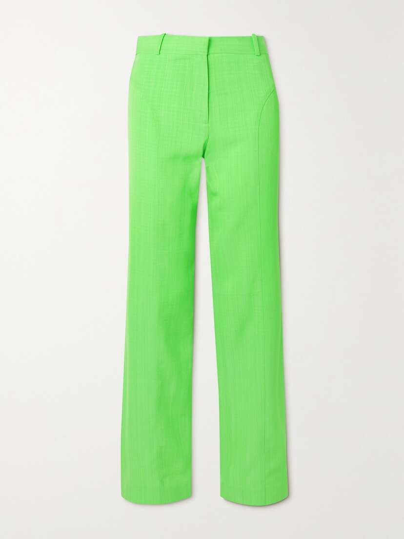 Jacquemus Meloia Paneled Neon Canvas Straight-leg Pants