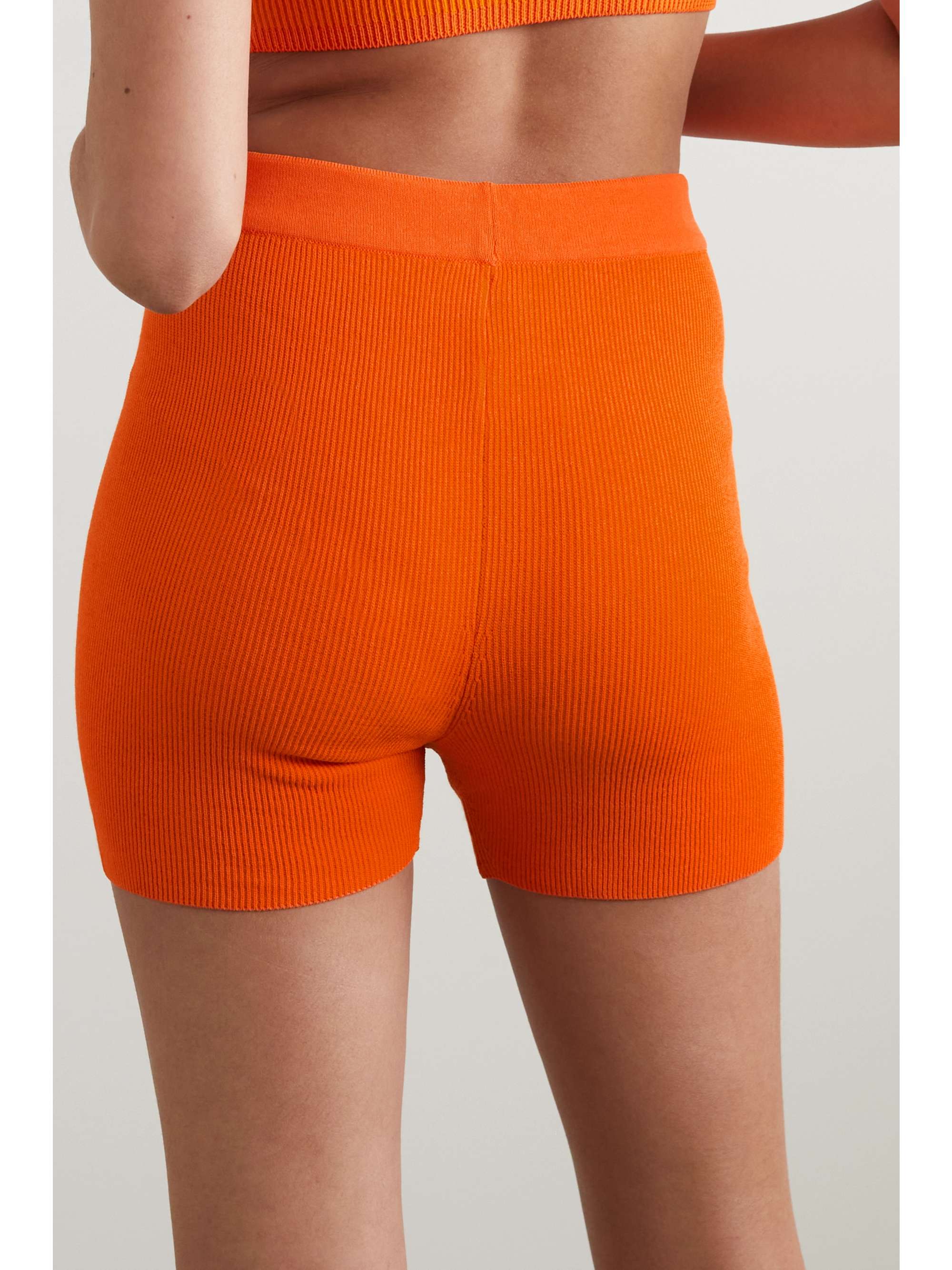JACQUEMUS Arancia ribbed-knit shorts