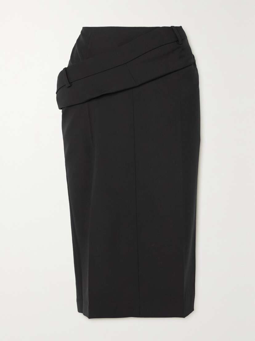 Jacquemus Vela Draped Wool Skirt