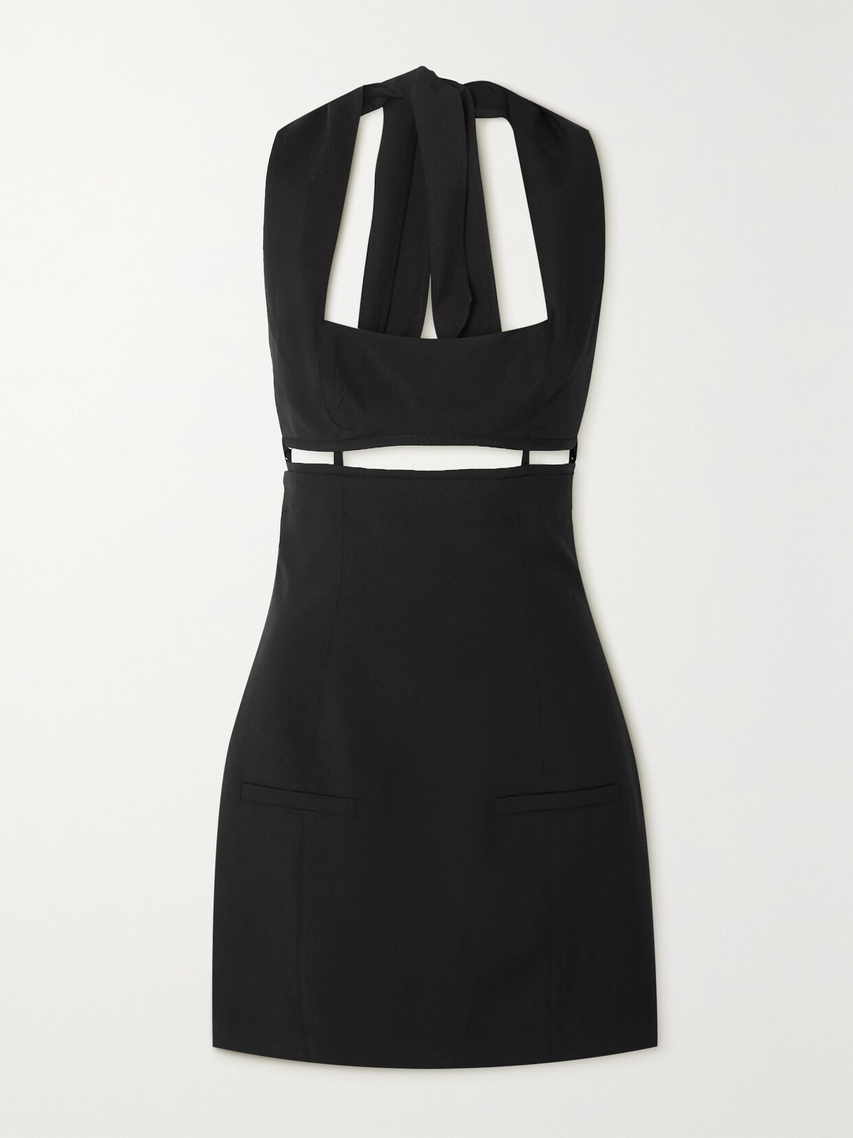 JACQUEMUS LIMAO CUTOUT WOOL HALTERNECK MINI DRESS