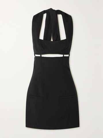 자크뮈스 원피스 JACQUEMUS Limao cutout wool halterneck mini dress,Black