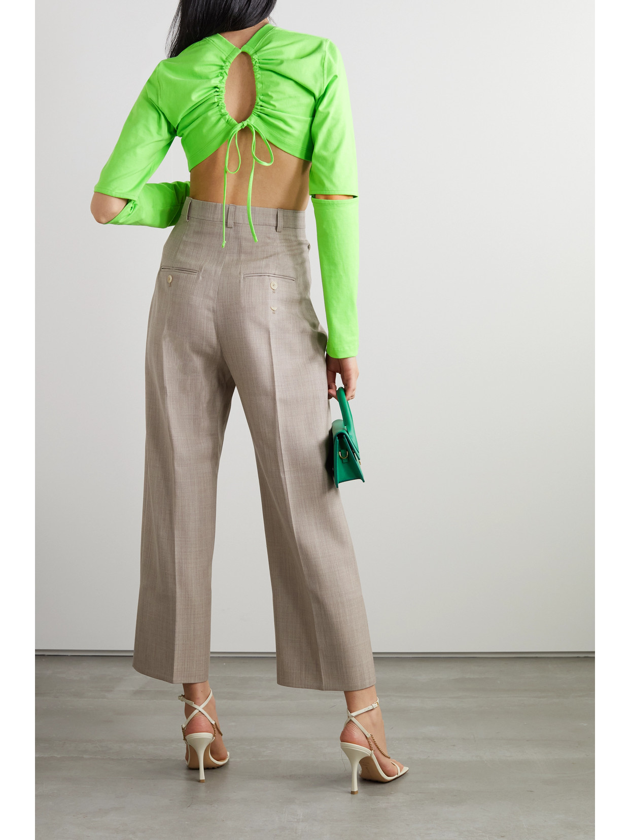 Piccola Cropped Cutout Cotton-Jersey Top