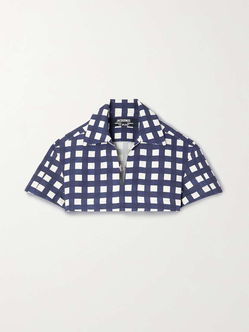 Jacquemus Bebi Cropped Checked Canvas Top
