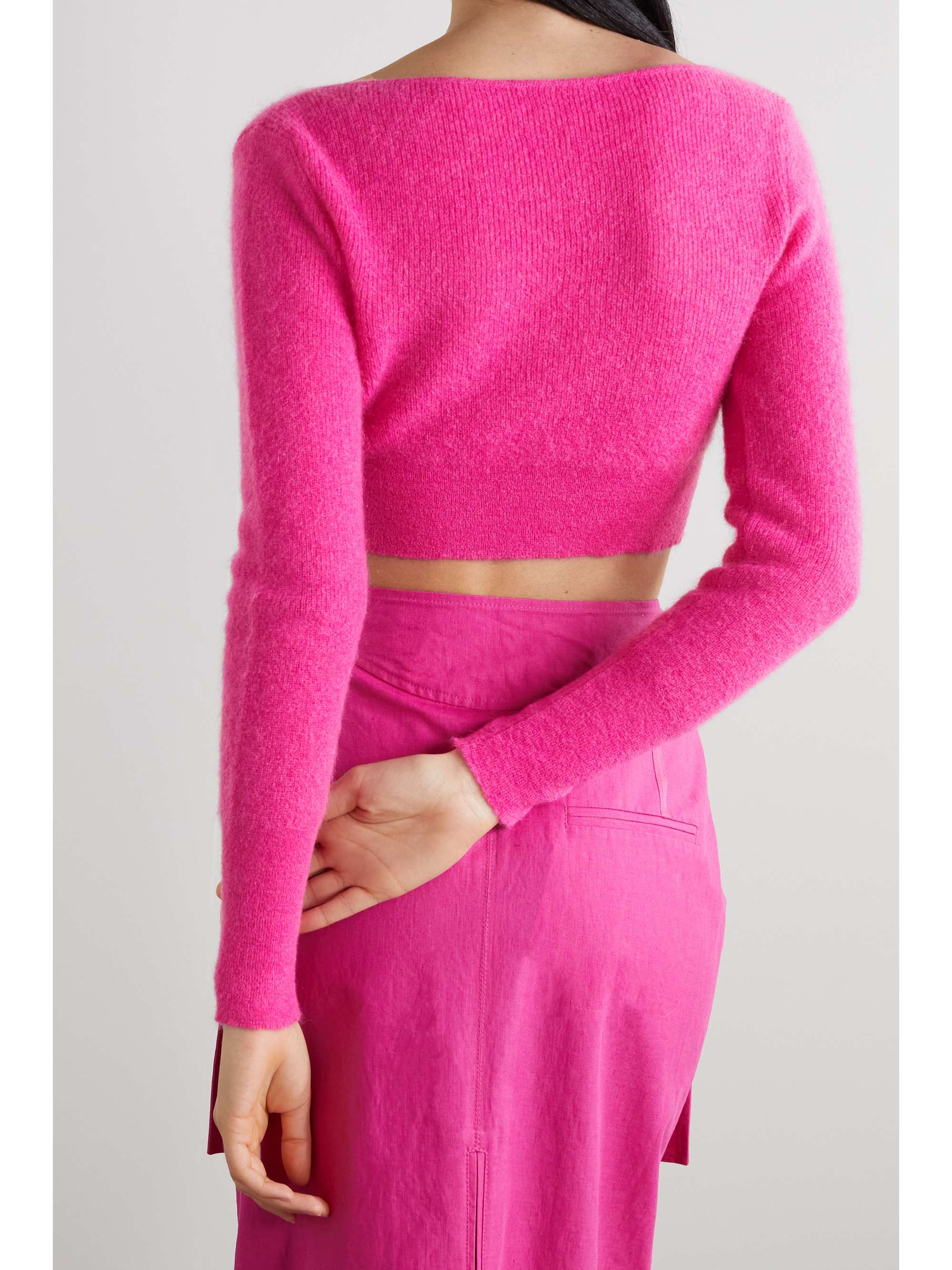 JACQUEMUS Alzou cropped mohair-blend cardigan
