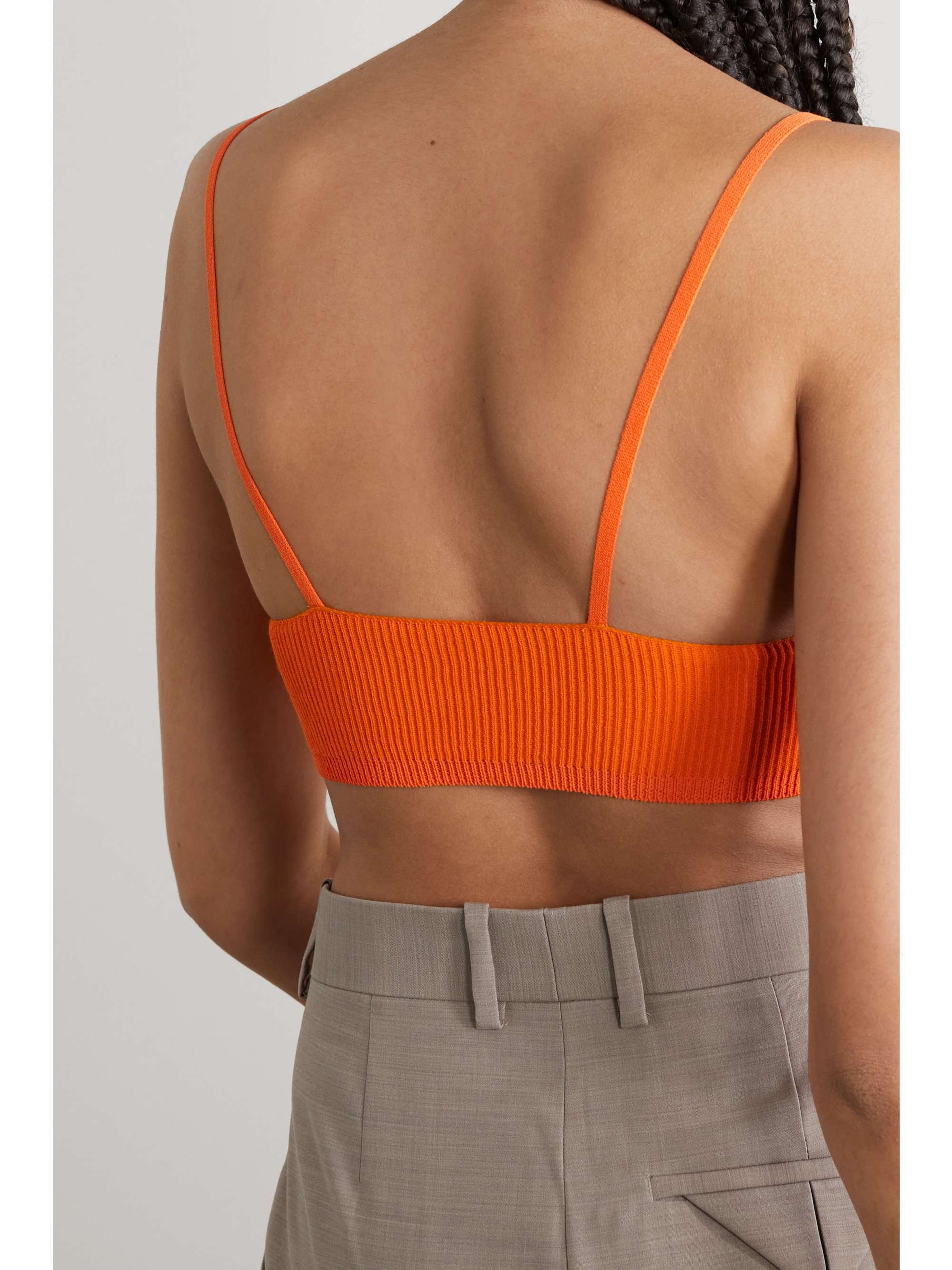 Orange Valensole ribbed-knit bralette 