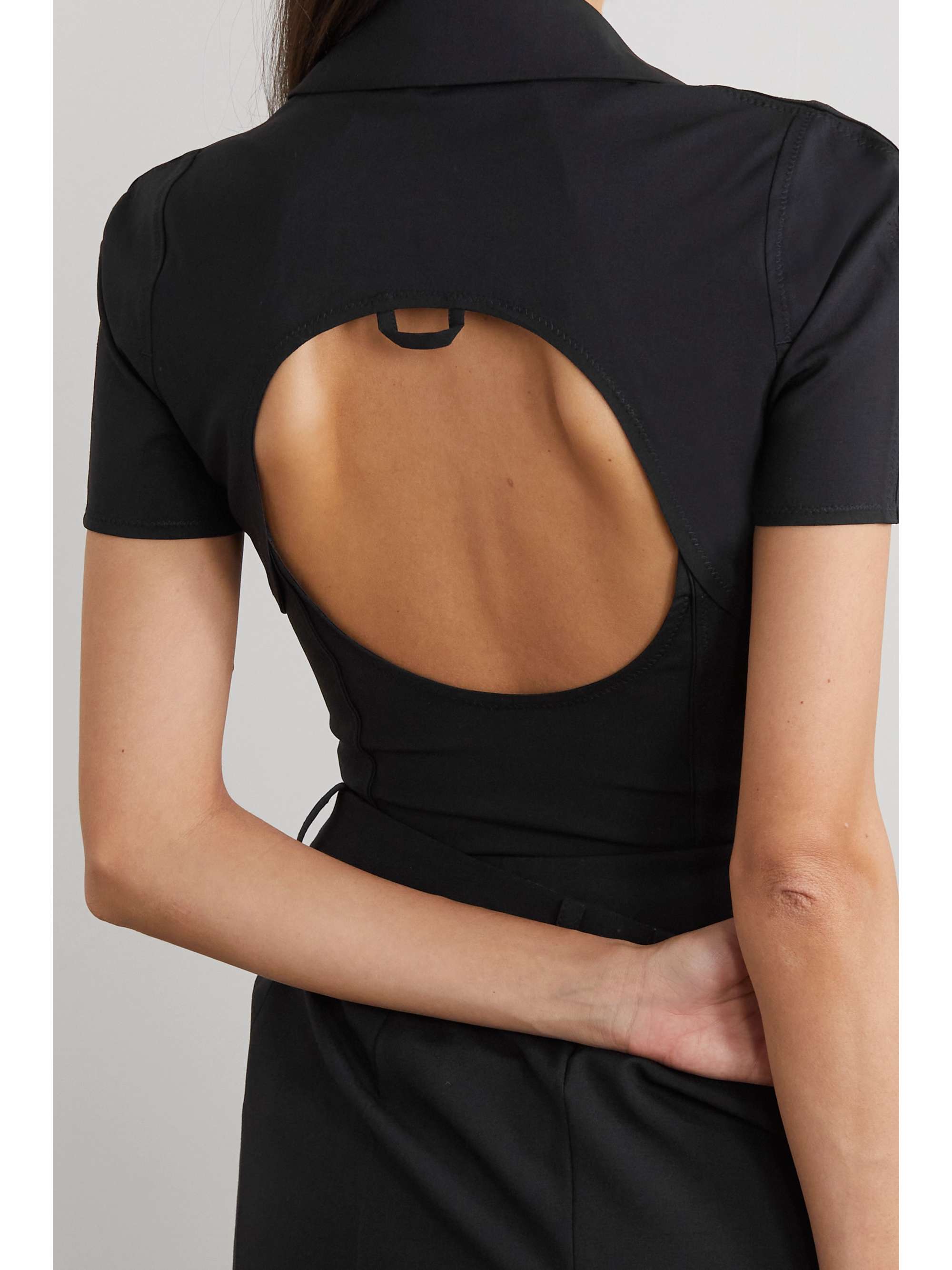 JACQUEMUS Tangelo cutout stretch-wool top