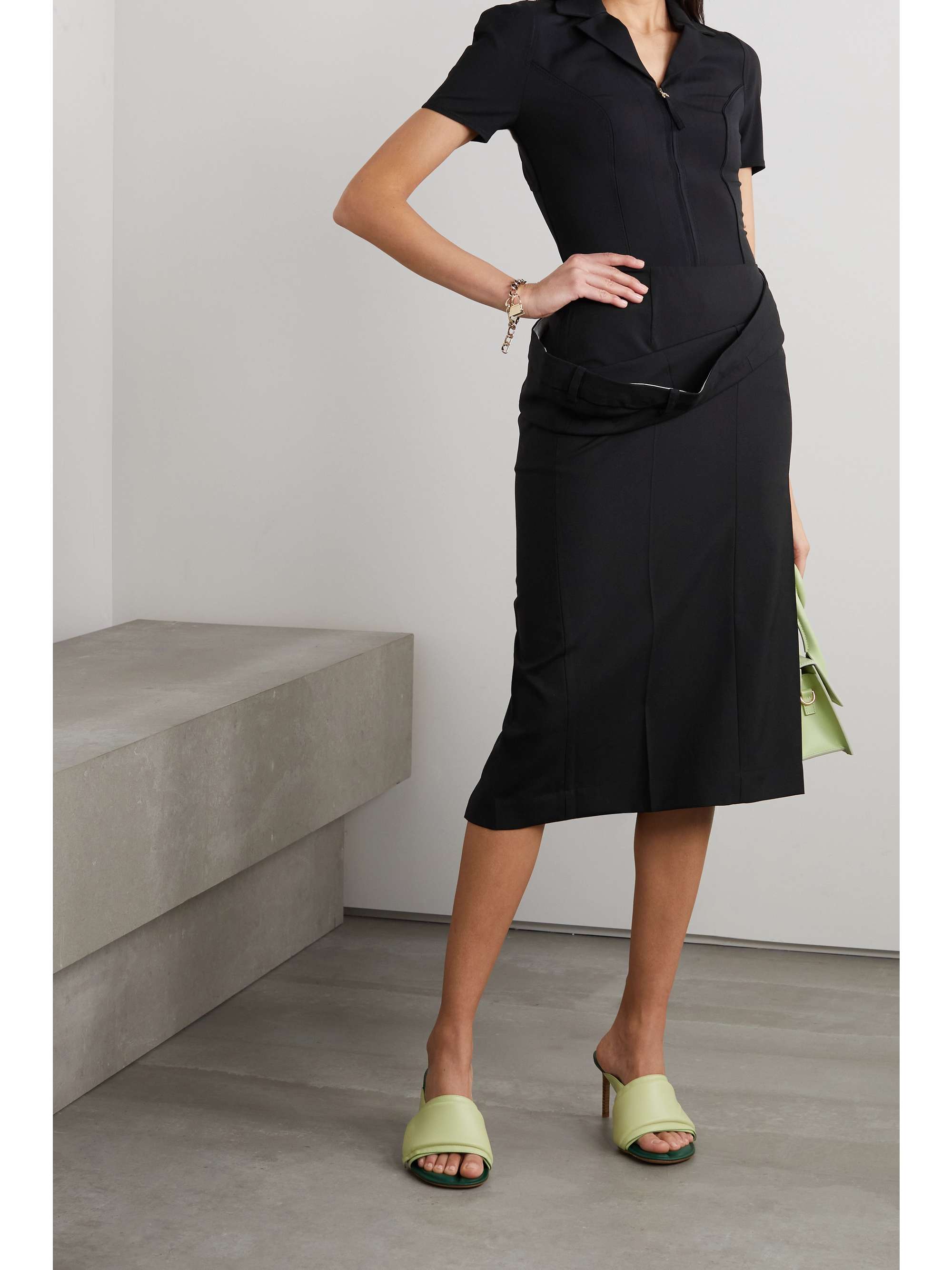 JACQUEMUS Tangelo cutout stretch-wool top