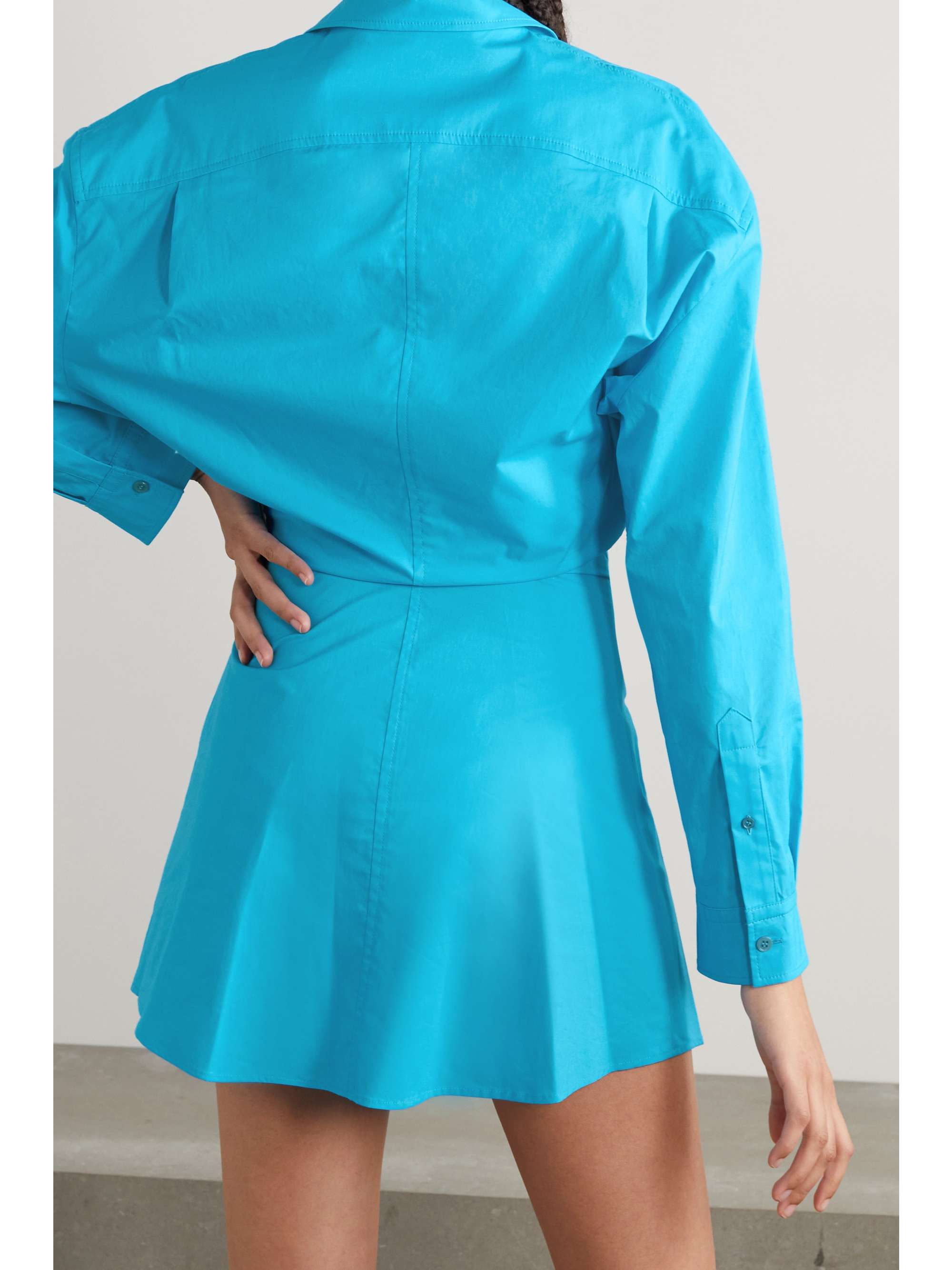 JACQUEMUS Baunhilha layered linen mini shirt dress