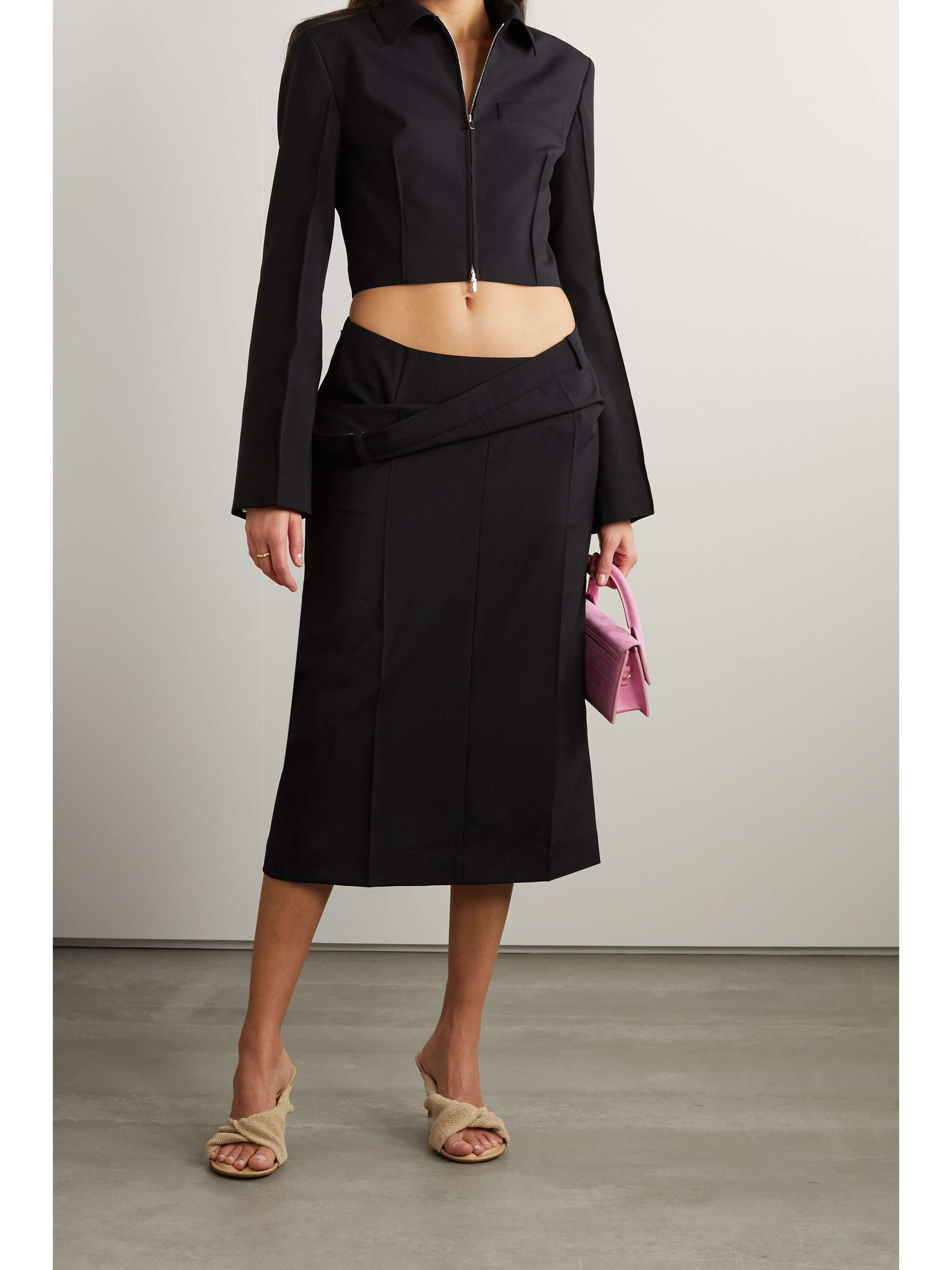 Black Limao cropped wool jacket 