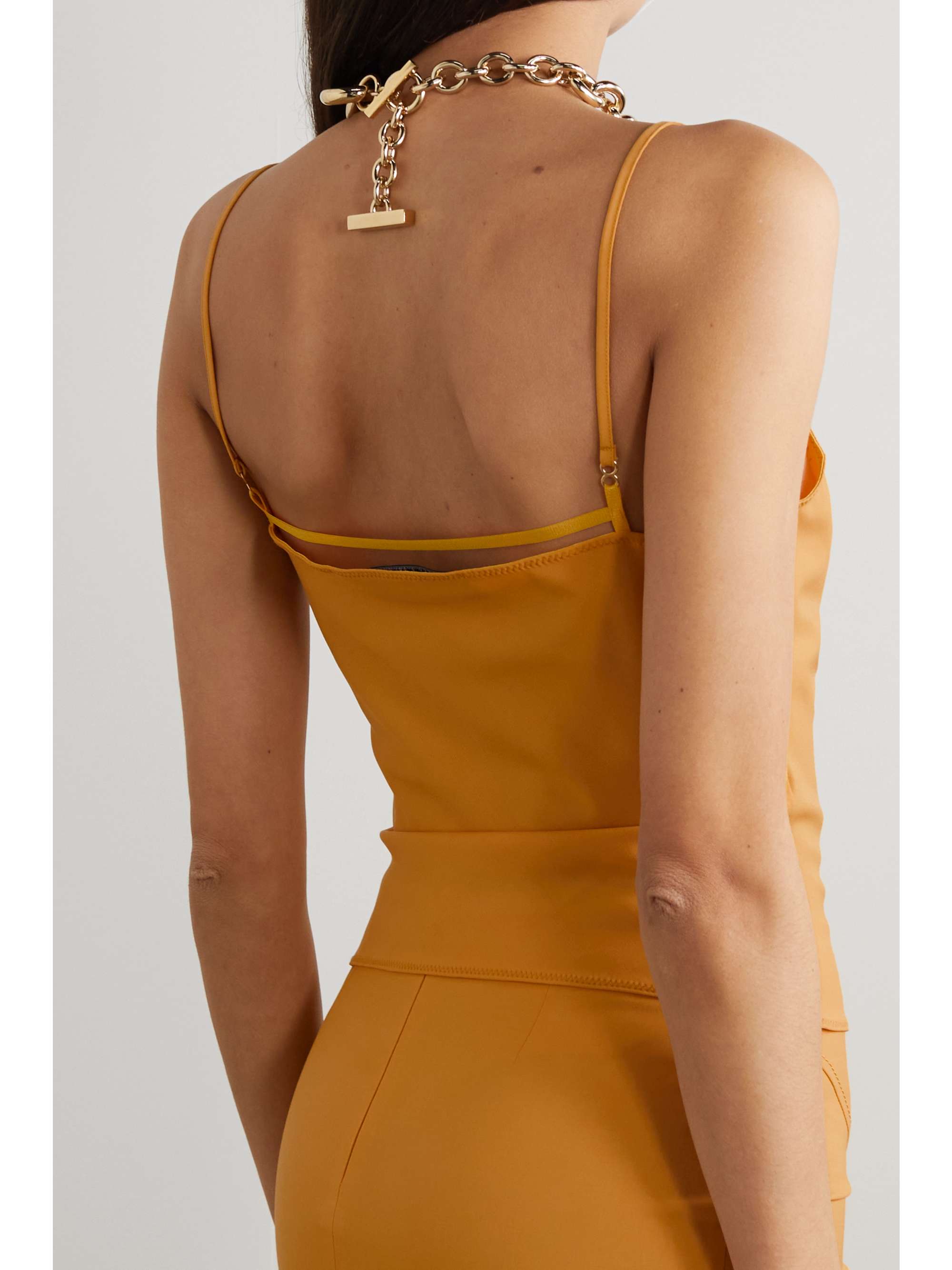 JACQUEMUS Tangelo cropped stretch-wool camisole