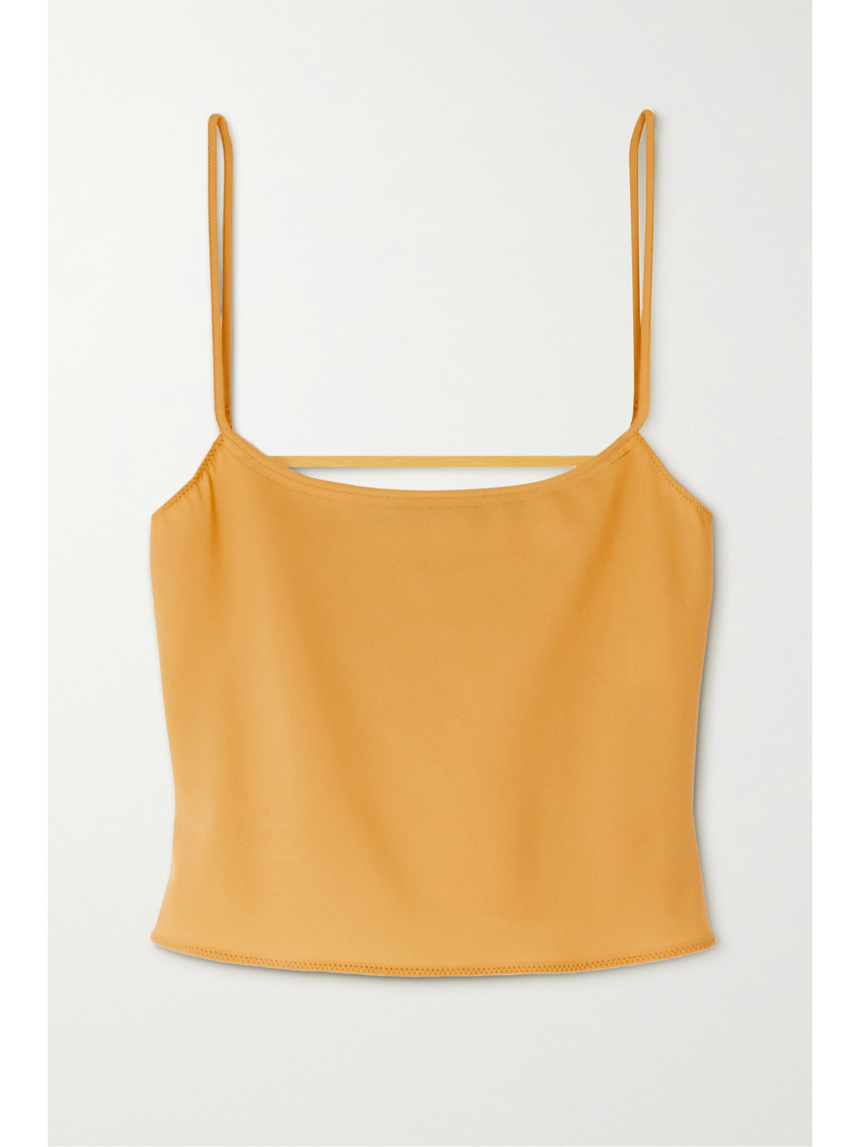 Jacquemus Tangelo Cropped Stretch-wool Camisole - Orange
