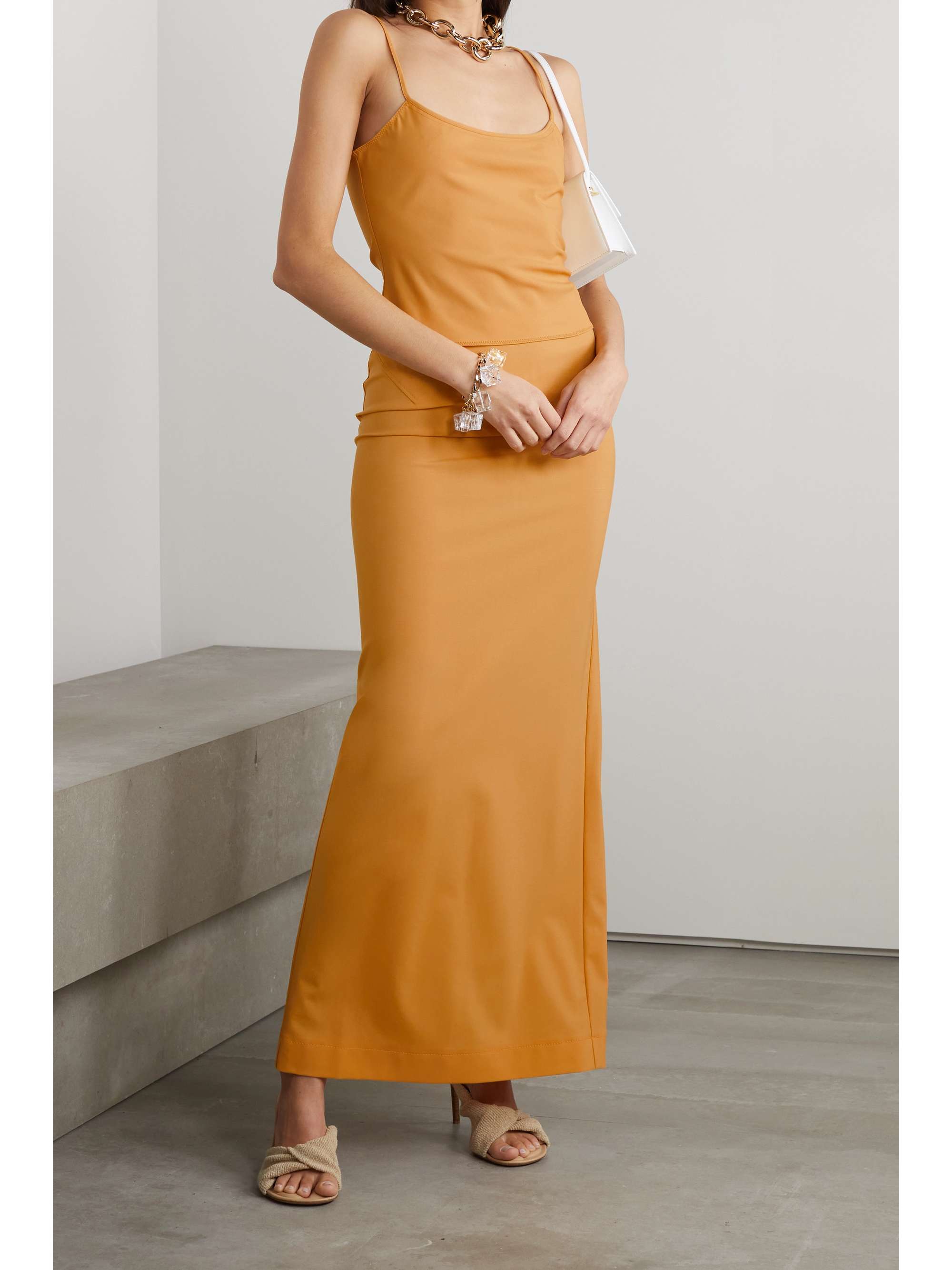 JACQUEMUS Tangelo cropped stretch-wool camisole