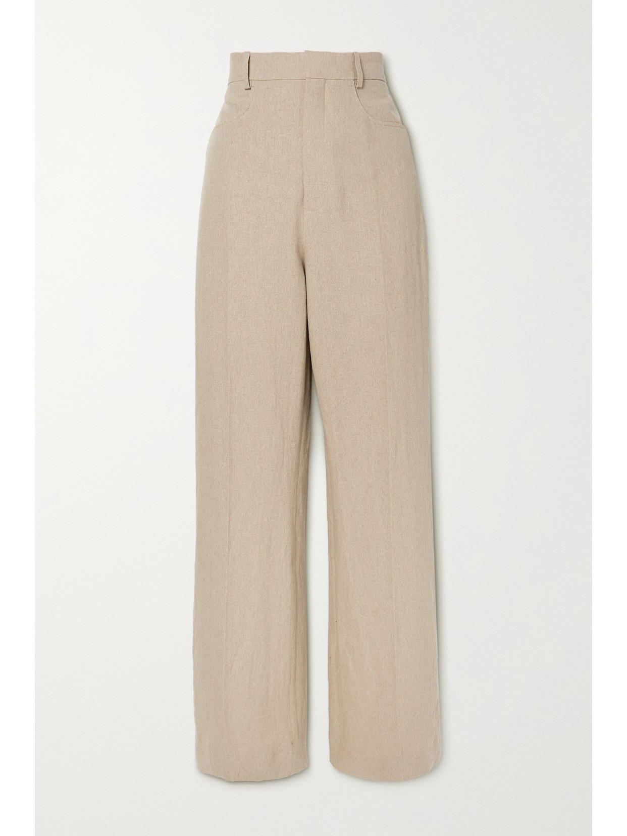 Jacquemus Le Pantalon Sauge Linen High Waist Pants In Neutrals
