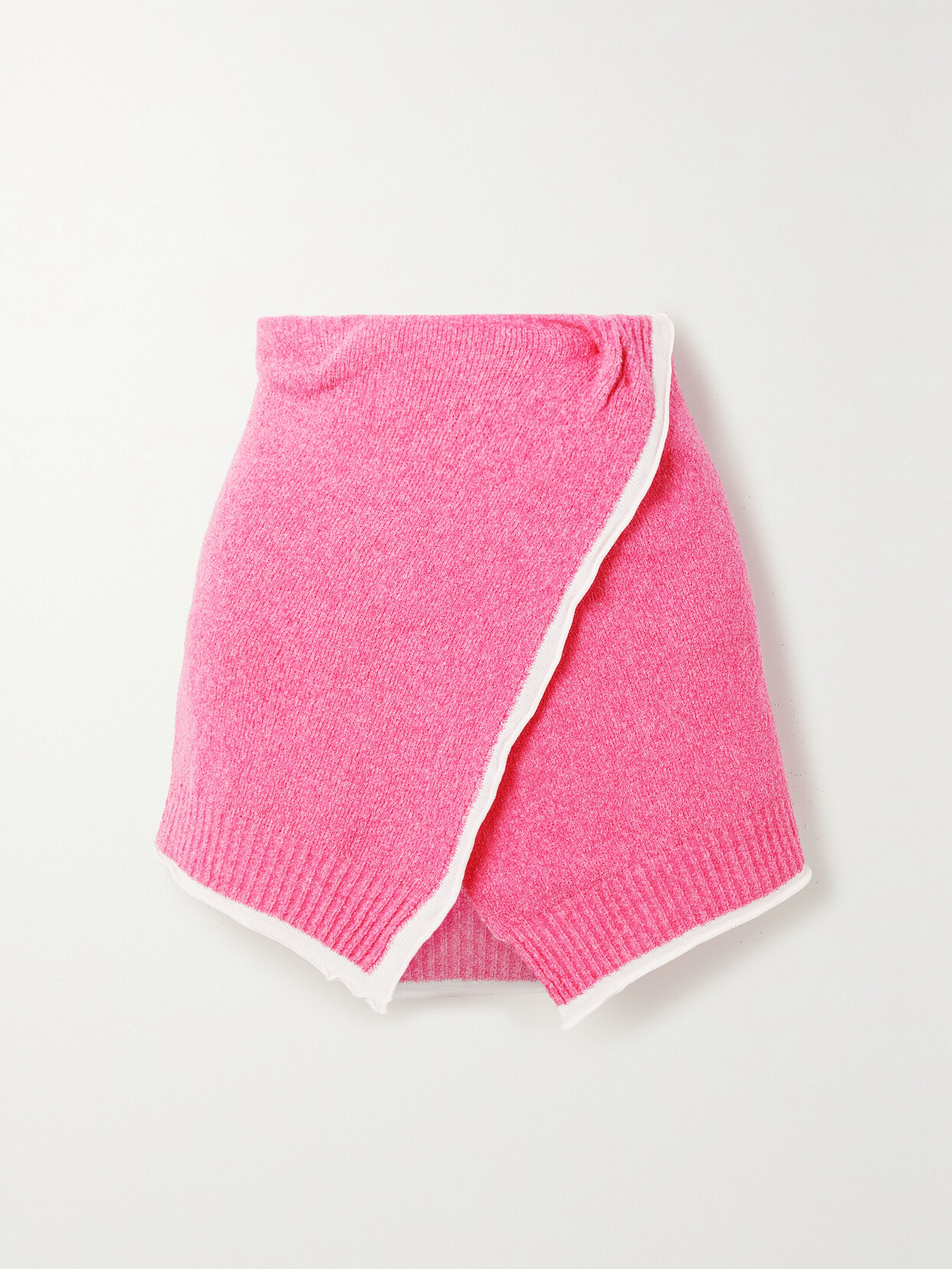 JACQUEMUS BAGNU COTTON-BLEND TERRY WRAP MINI SKIRT