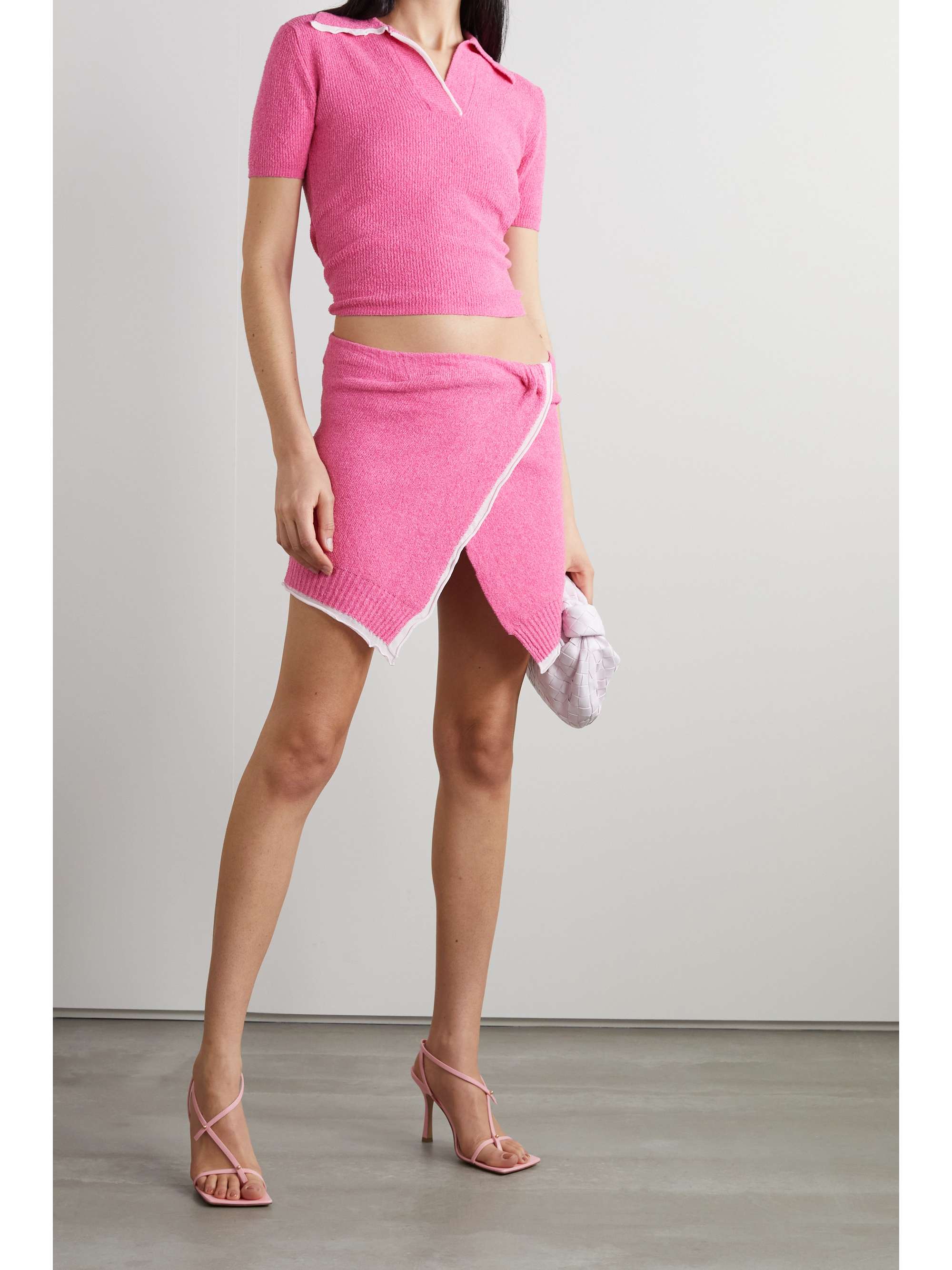 JACQUEMUS Bagnu cotton-blend terry wrap mini skirt | NET-A-PORTER