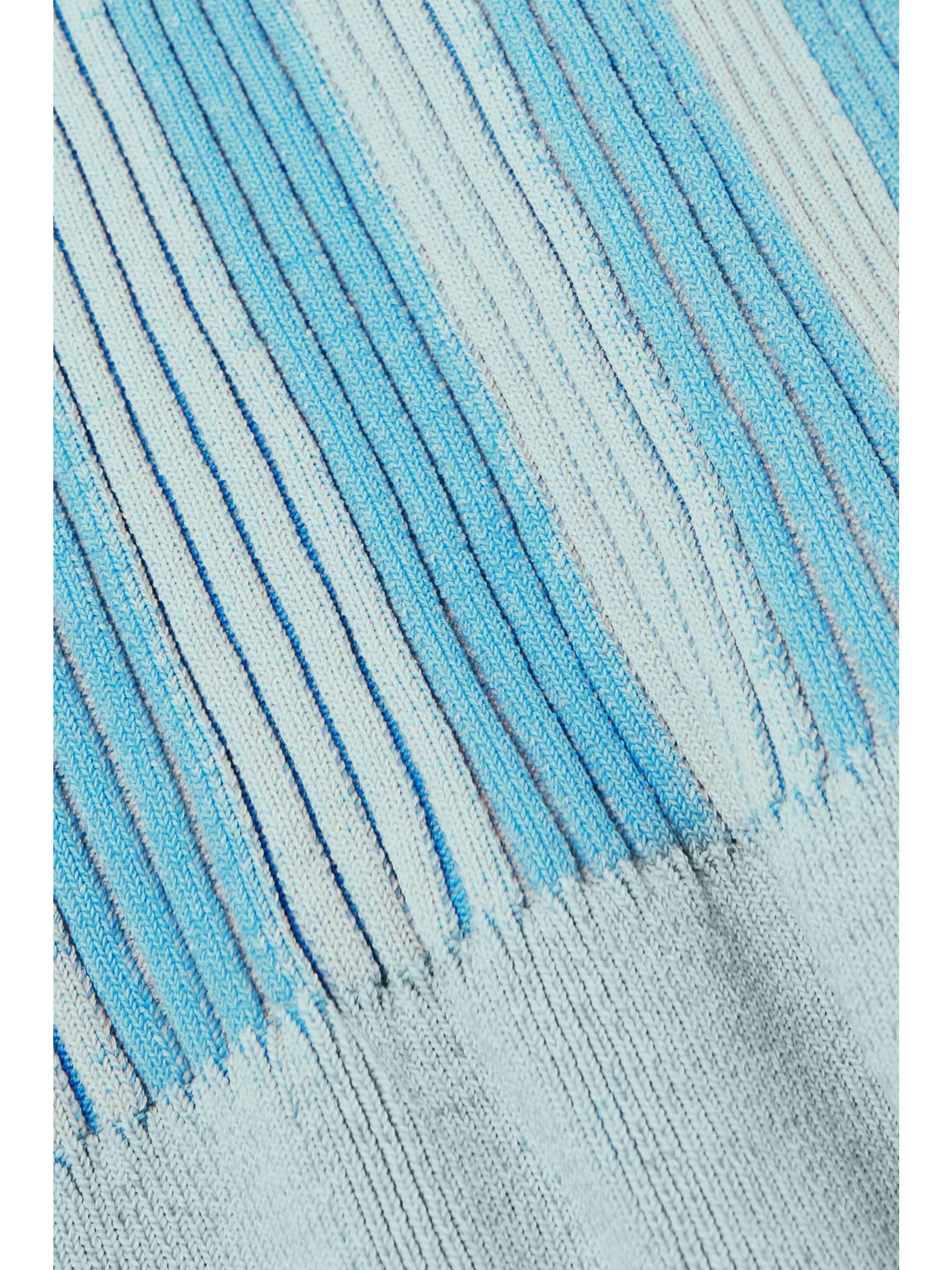 JACQUEMUS Gelato cutout striped ribbed cotton-blend skirt
