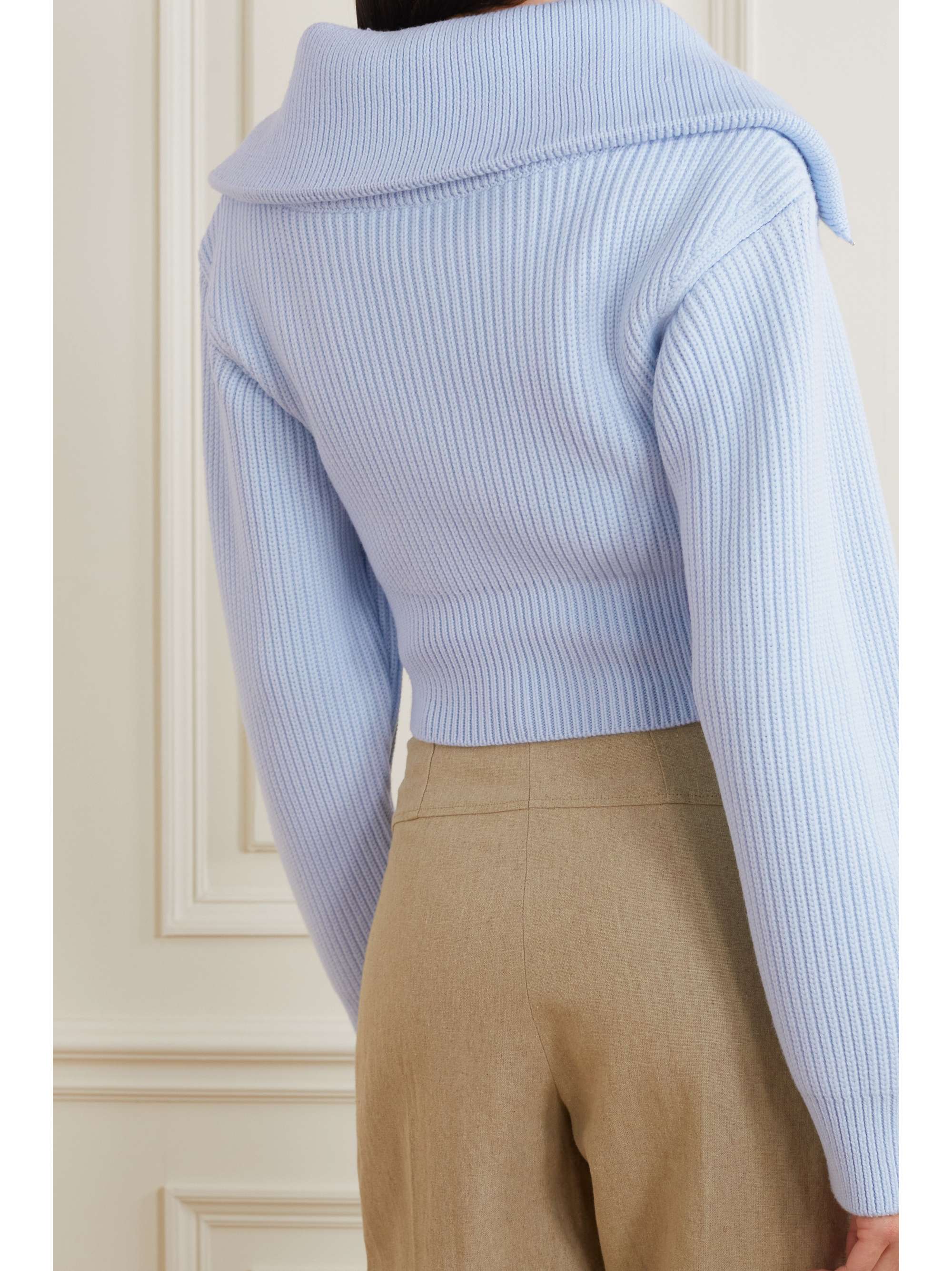 blue Risoul cropped ribbed merino wool 