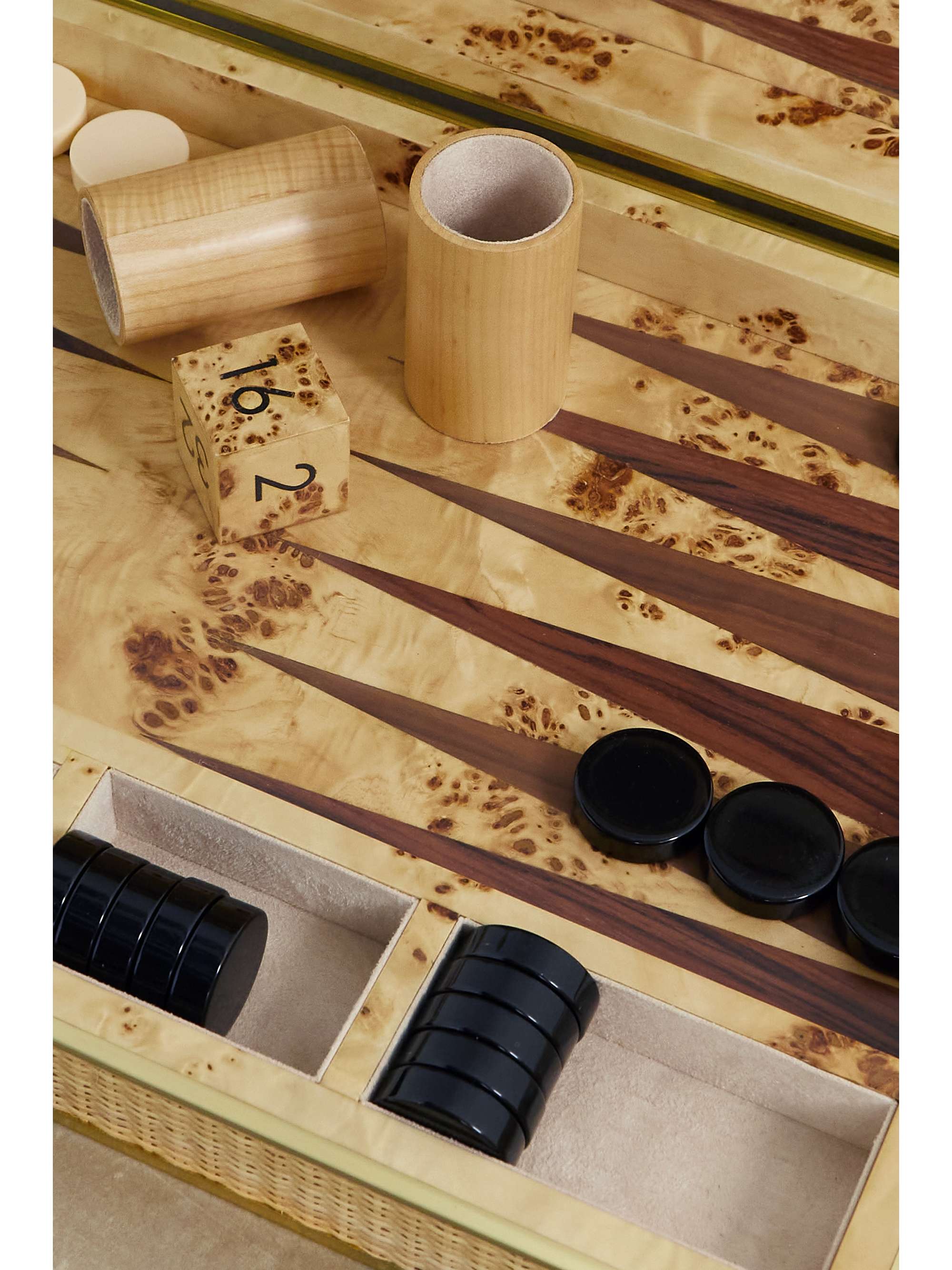 AERIN Wood and acrylic backgammon set