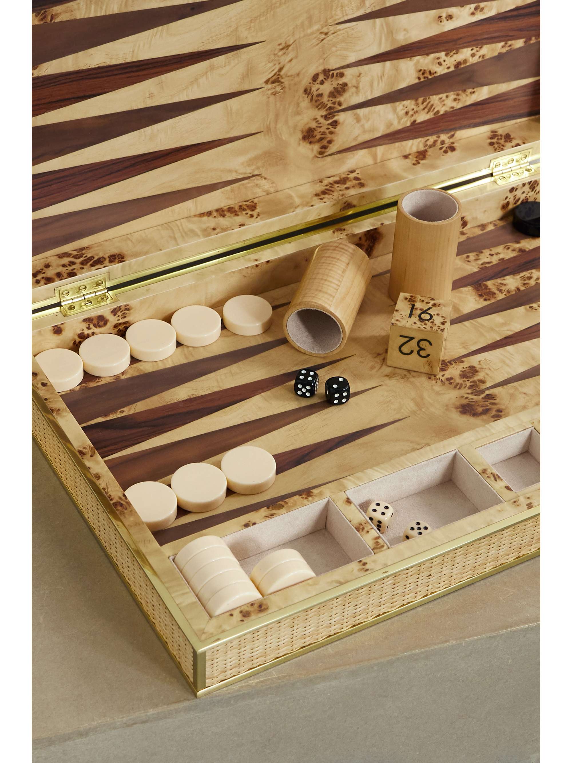 AERIN Wood and acrylic backgammon set