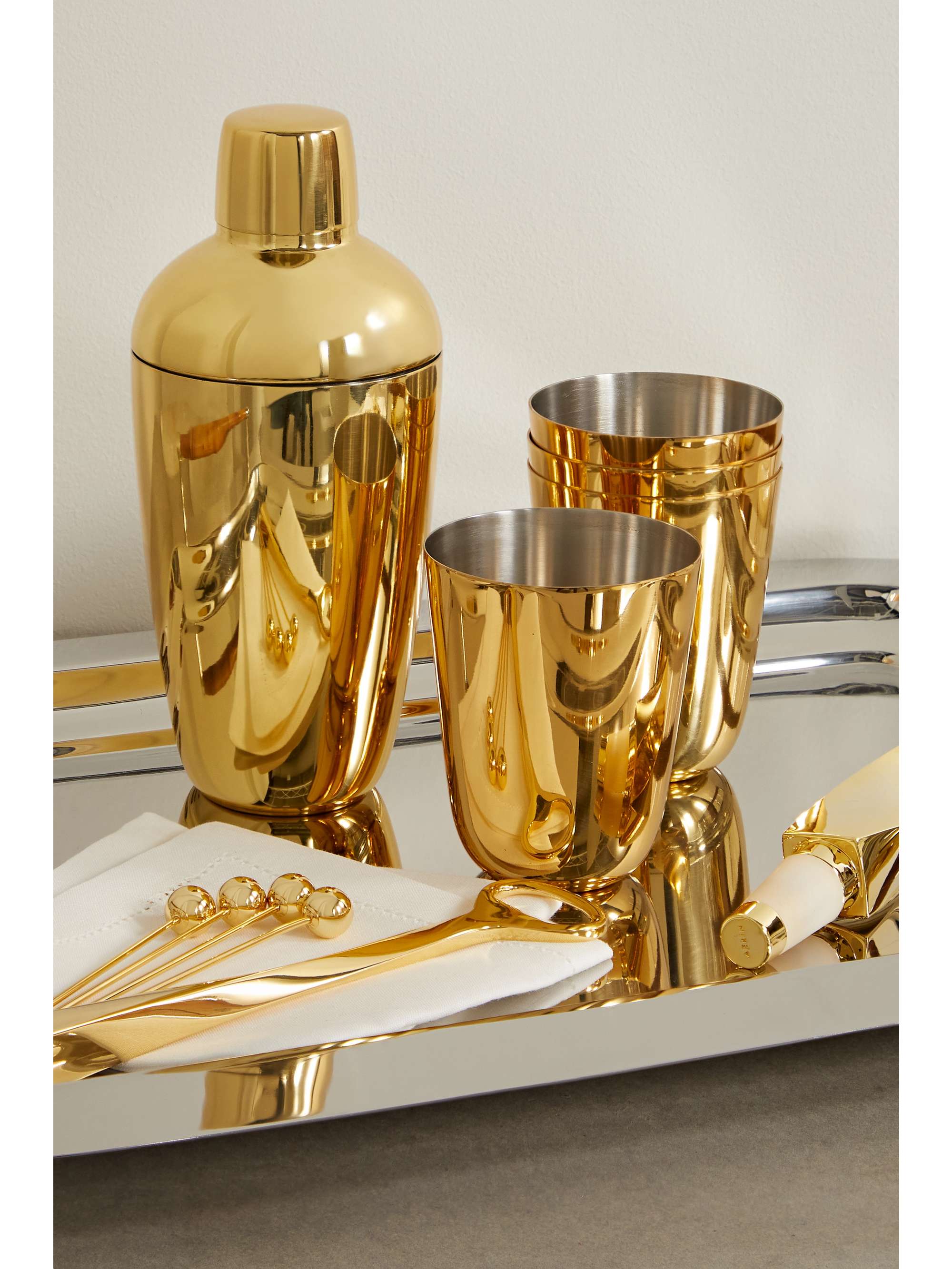 Leather & Brass cocktail shaker