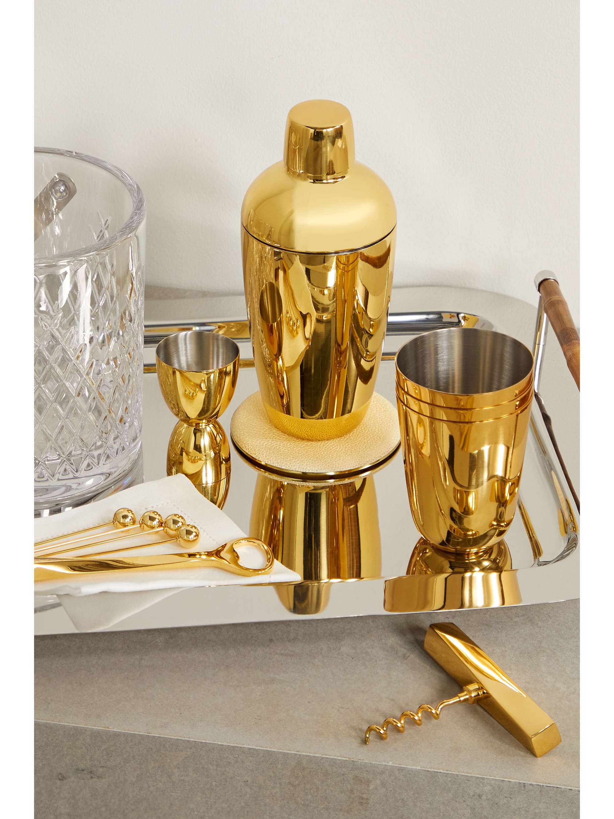 Leather & Brass cocktail shaker