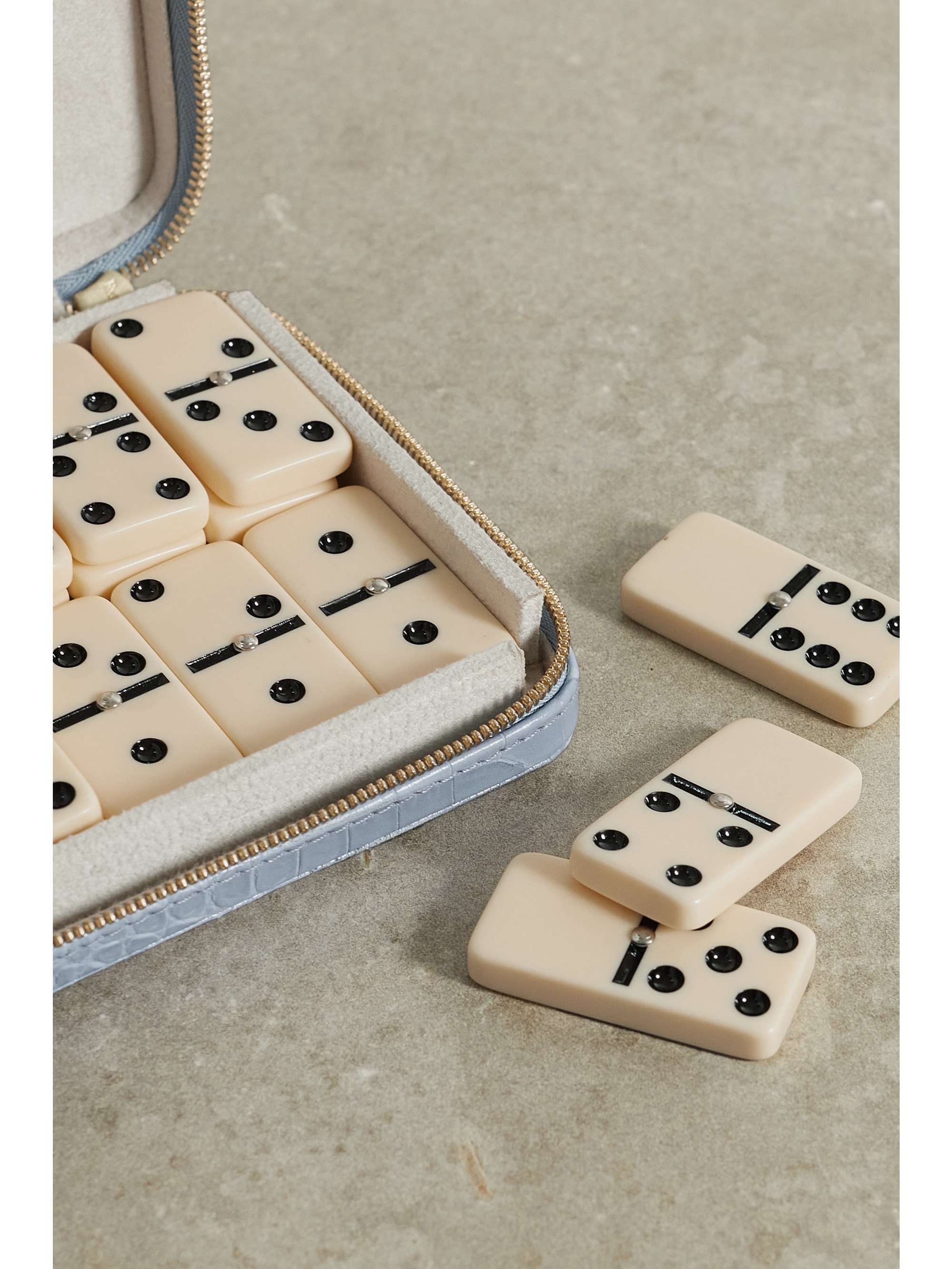 AERIN Enzo croc-effect leather domino set