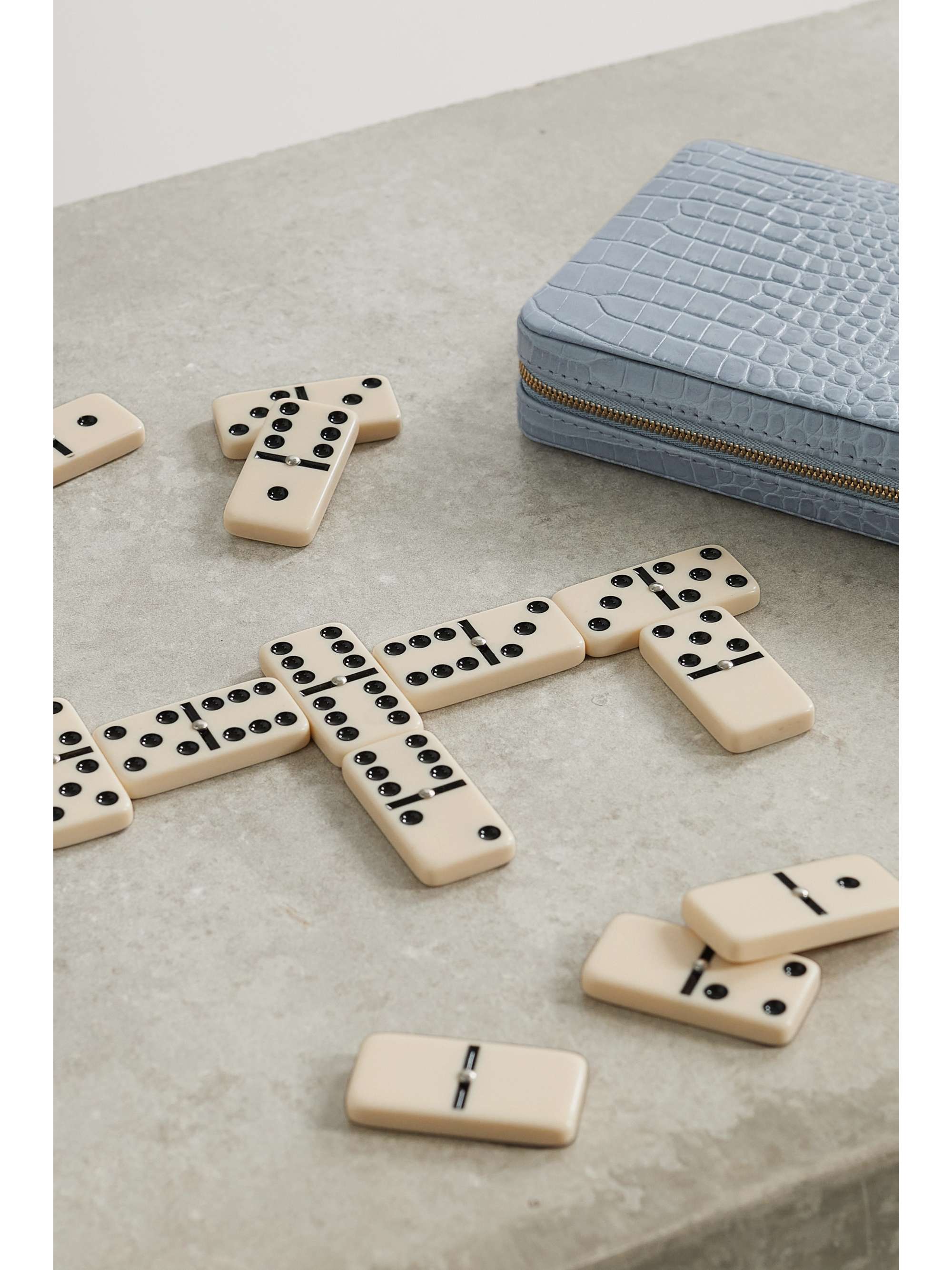 AERIN Enzo croc-effect leather domino set