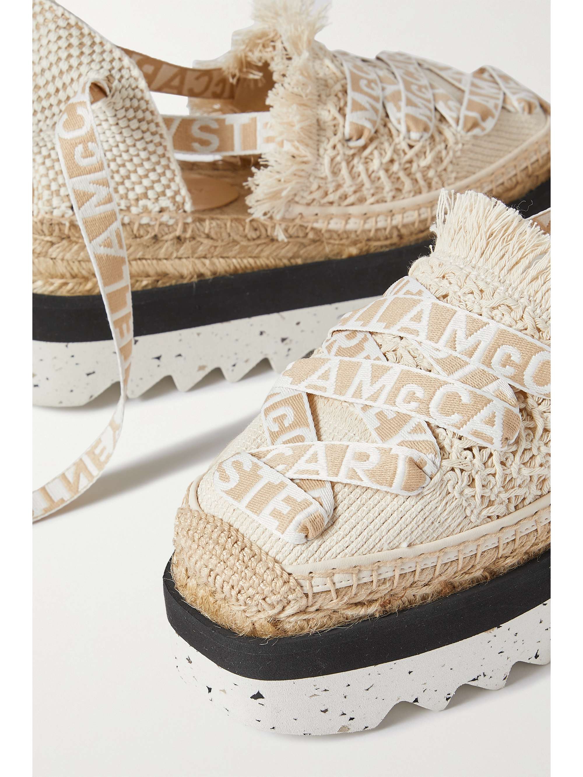 STELLA MCCARTNEY Gaia macrame raffia espadrilles | NET-A-PORTER