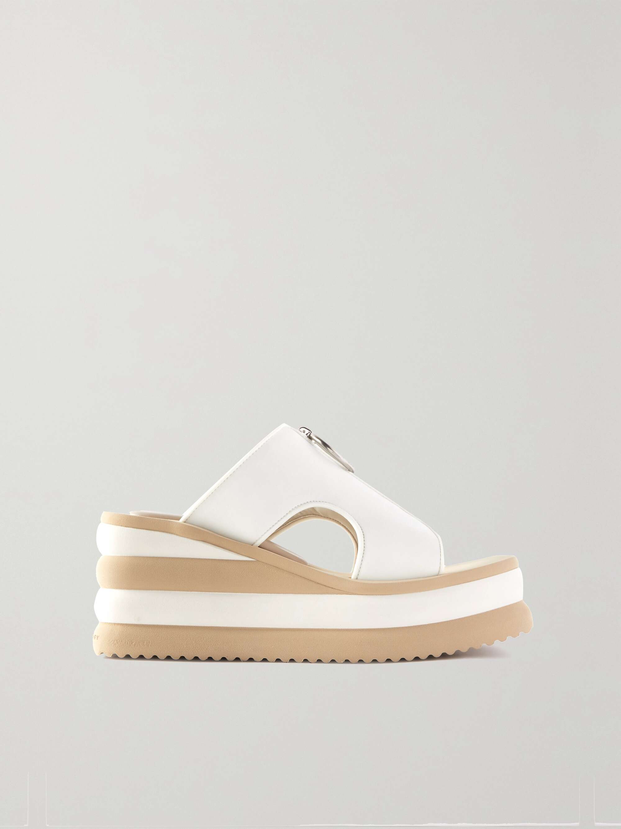 Cutout striped stretch-scuba platform slides 売り切れ必至! 【新品】STELLA MCCARTNEYスキューバプラットフォームスライド サンダル