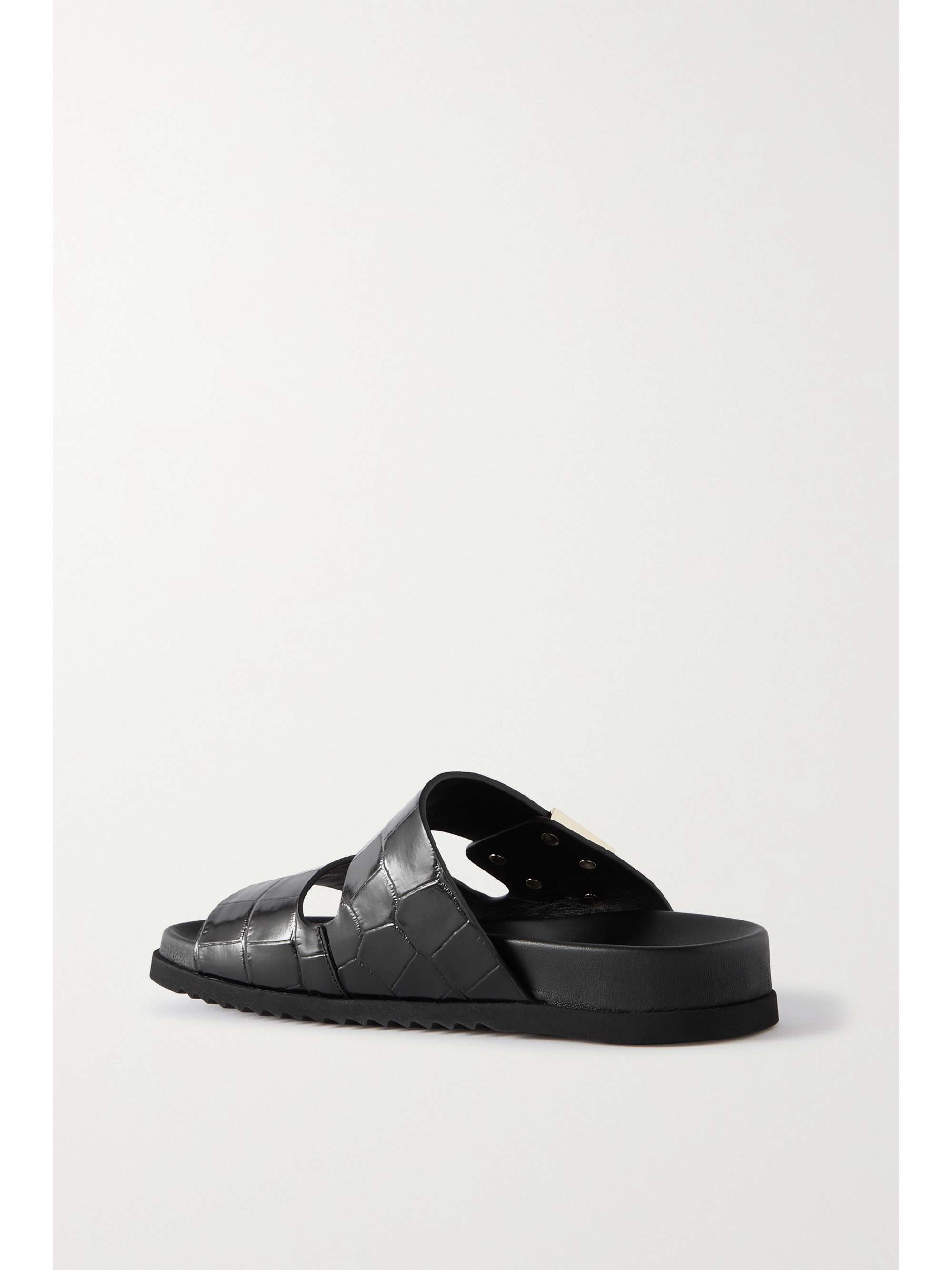 BURBERRY Olympia embellished croc-effect leather sandals