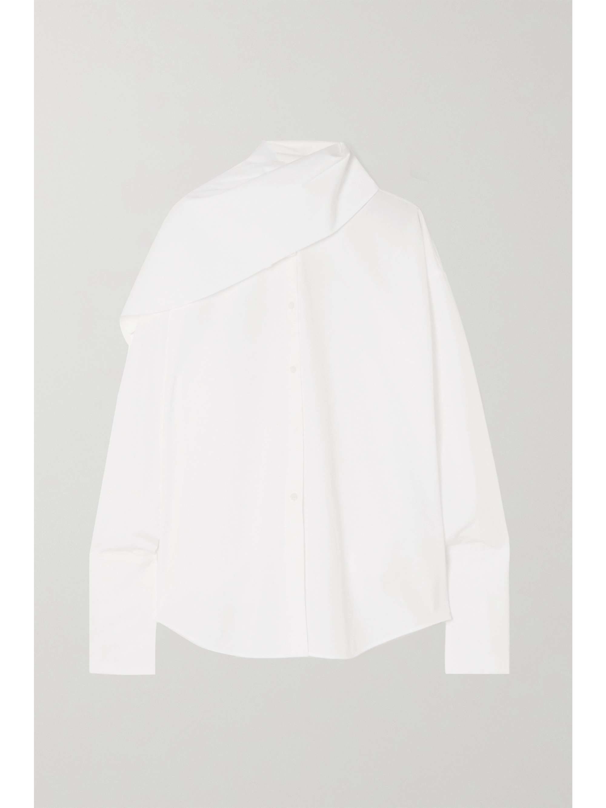 White Draped organic cotton-poplin 