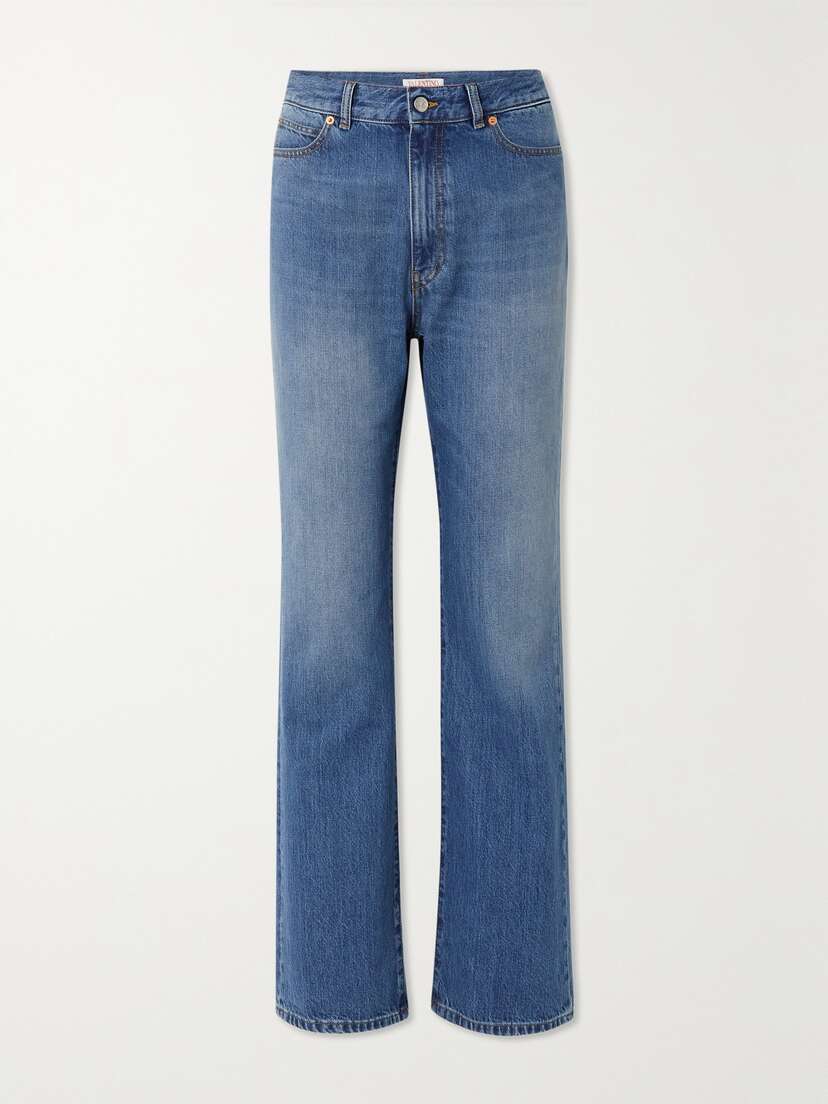 Valentino Garavani Printed Mid-rise Straight-leg Jeans