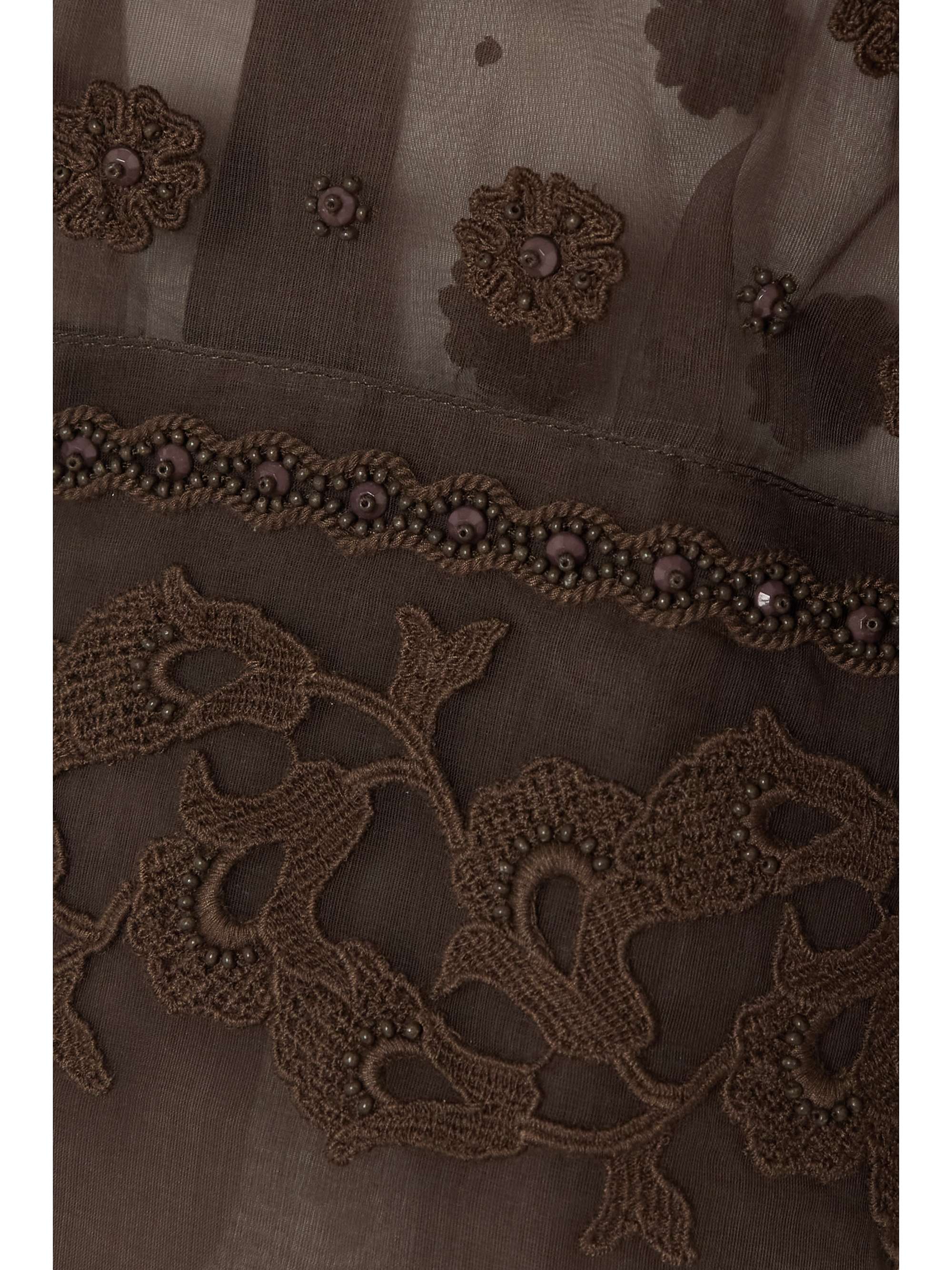 VALENTINO GARAVANI Pussy-bow embellished embroidered silk-organza blouse