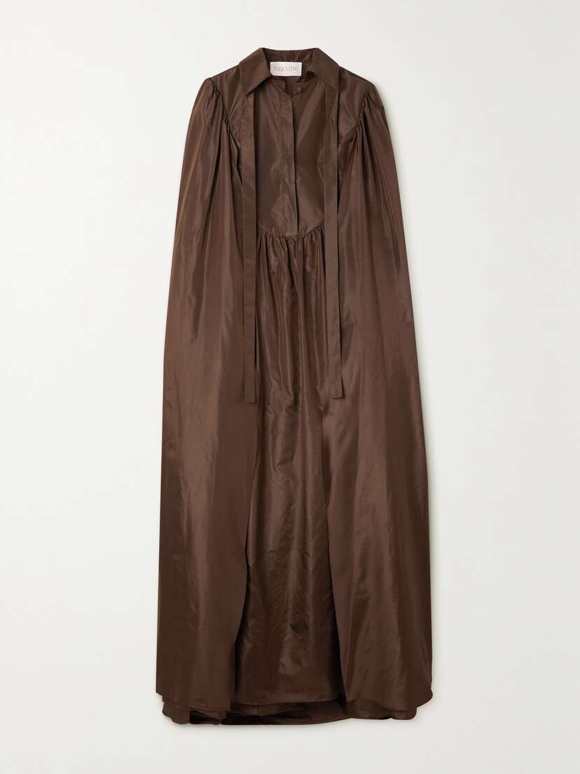 Valentino Garavani Cape-effect Silk-satin Gown