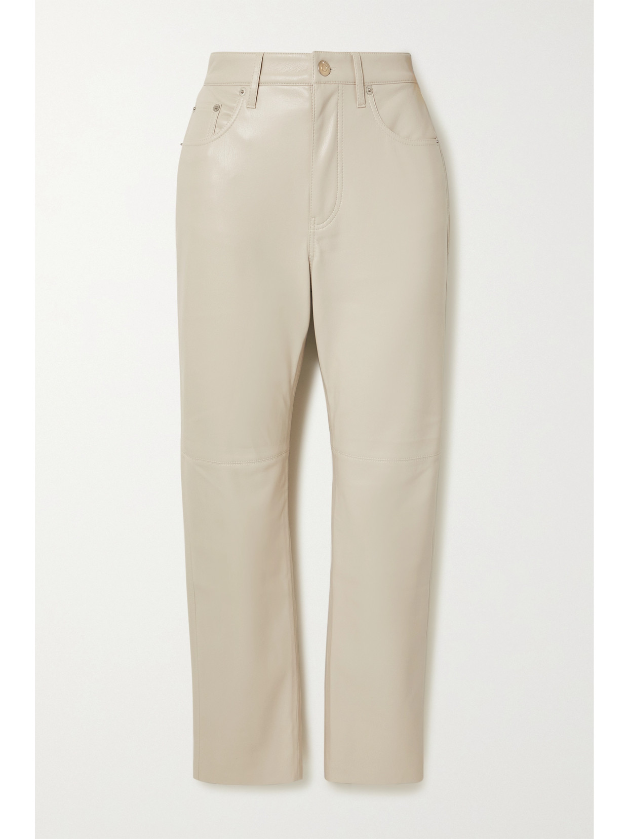 Nanushka Off-white Vegan Leather Vinni Trousers In Cream