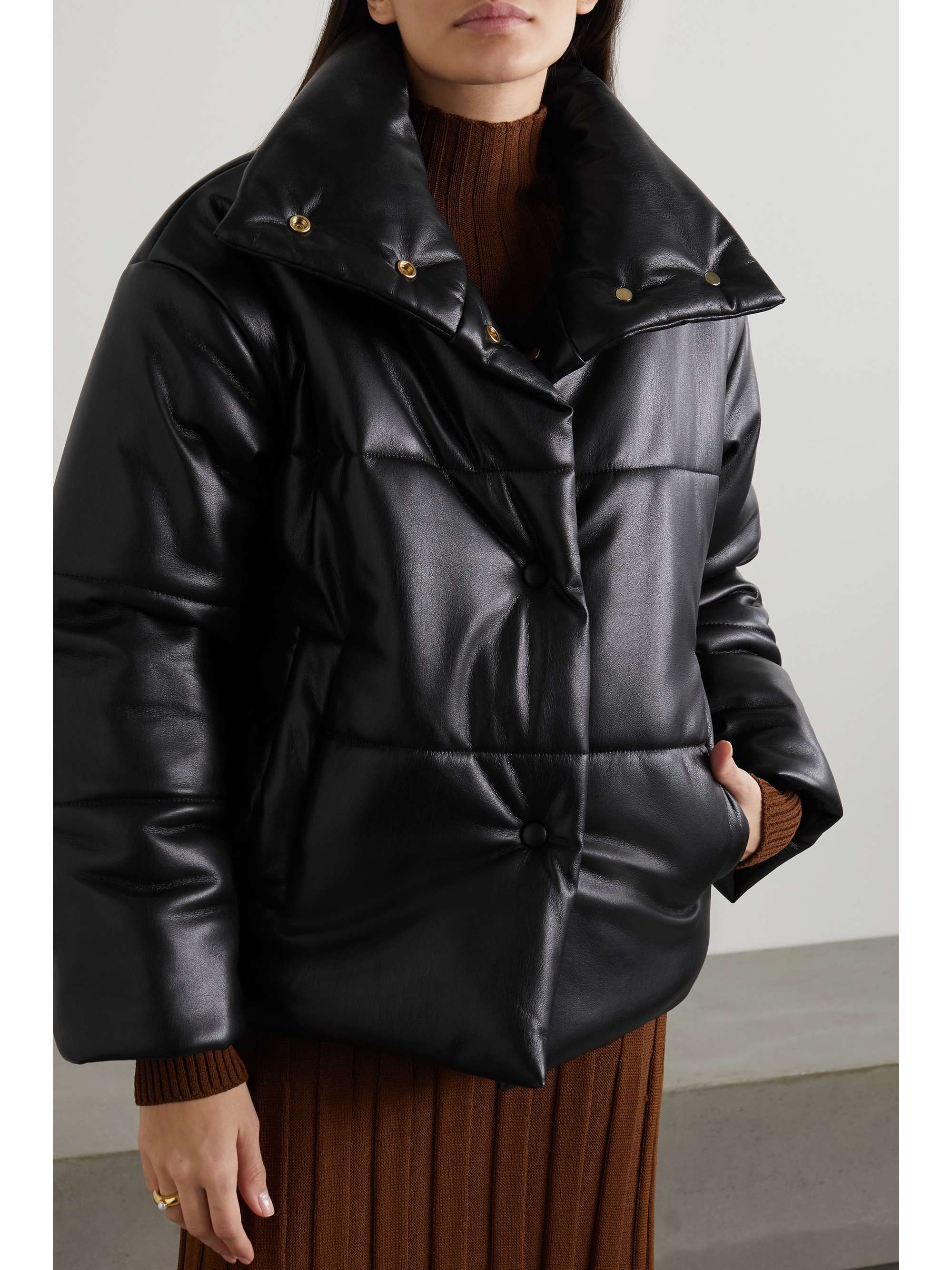 NANUSHKA Hide quilted padded vegan leather jacket