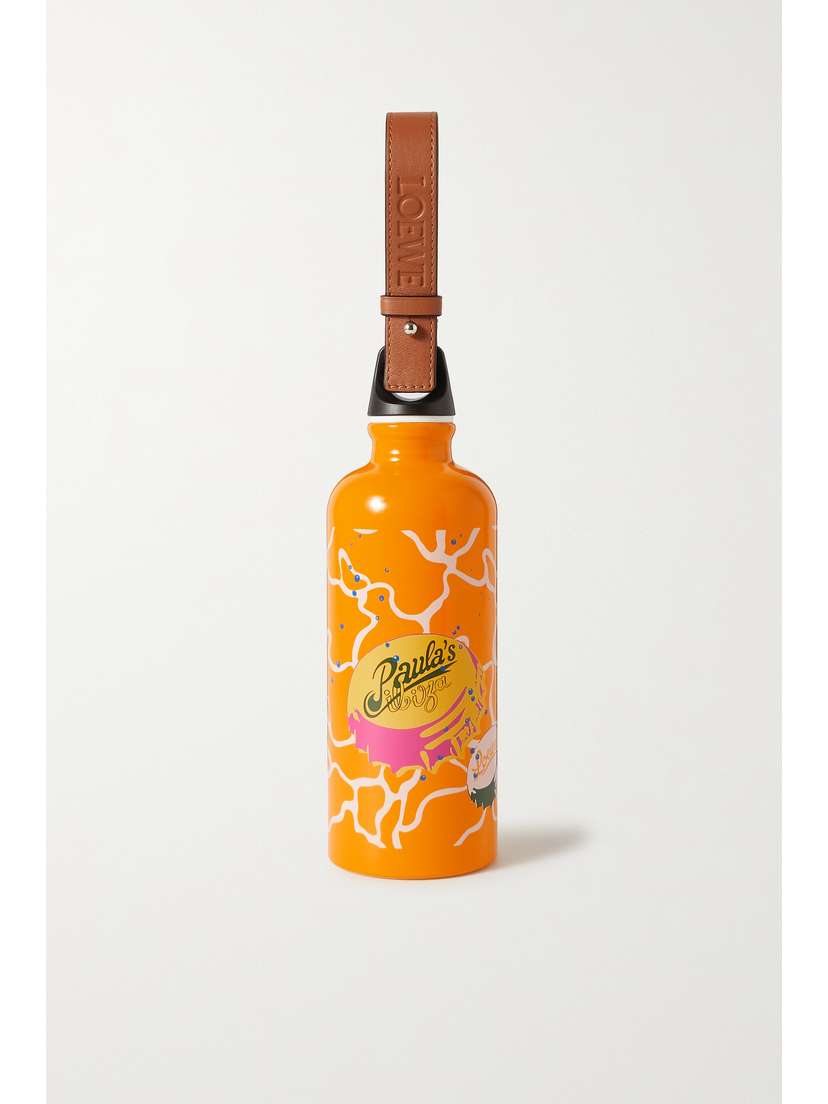 Loewe Leather-trimmed Printed Aluminum Water Bottle